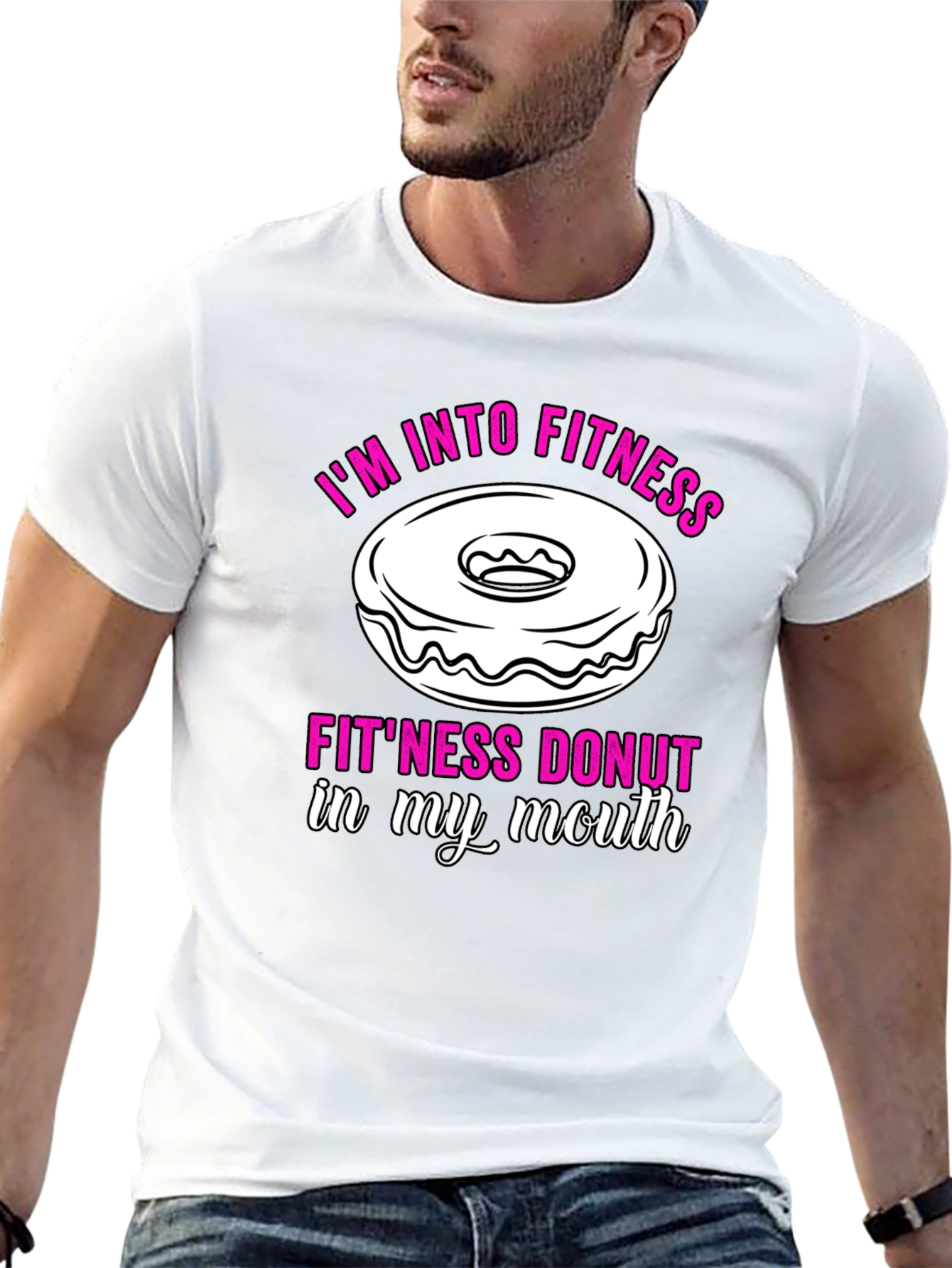 Fitness Donut Graphic T-Shirt