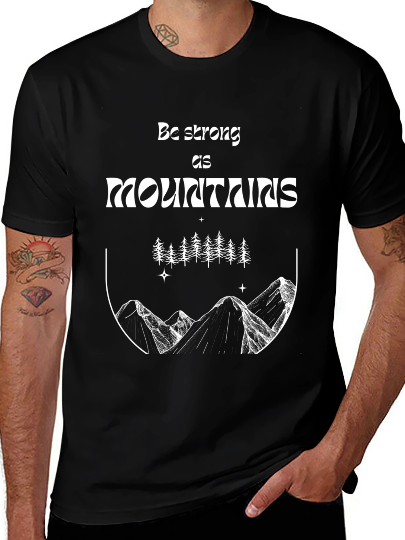 Mountains Graphic Tee - Be Strong Nature Shirt