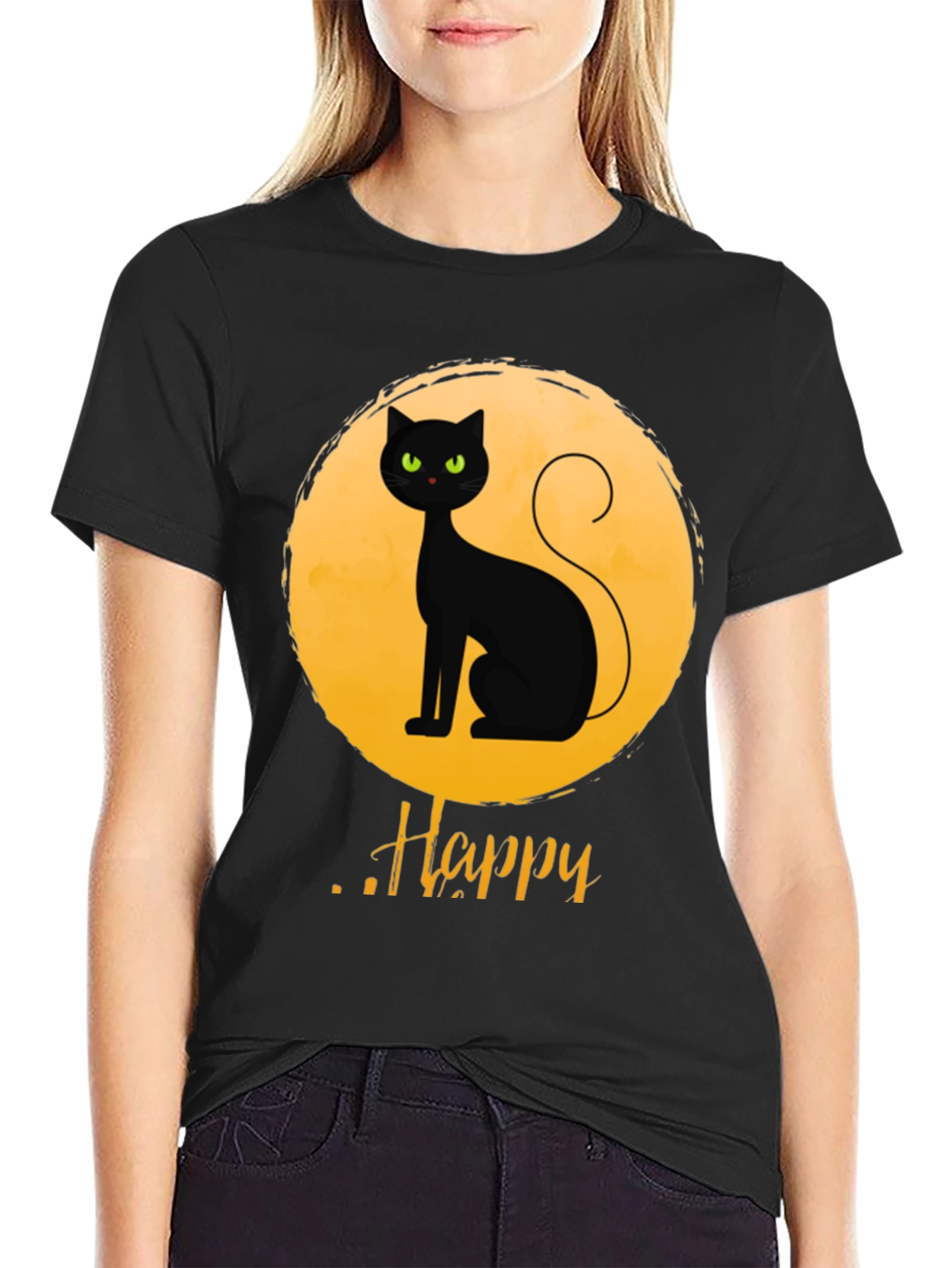 Halloween Black Cat T-Shirt