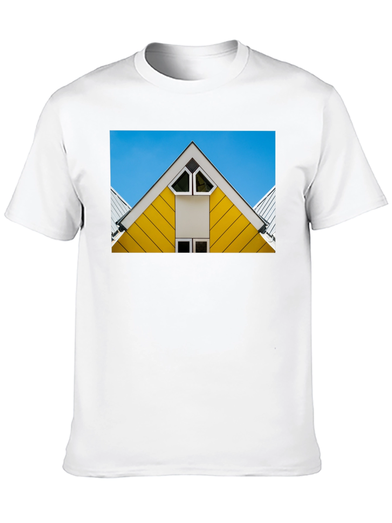 Geometric Roof T-Shirt - Modern Architectural Design