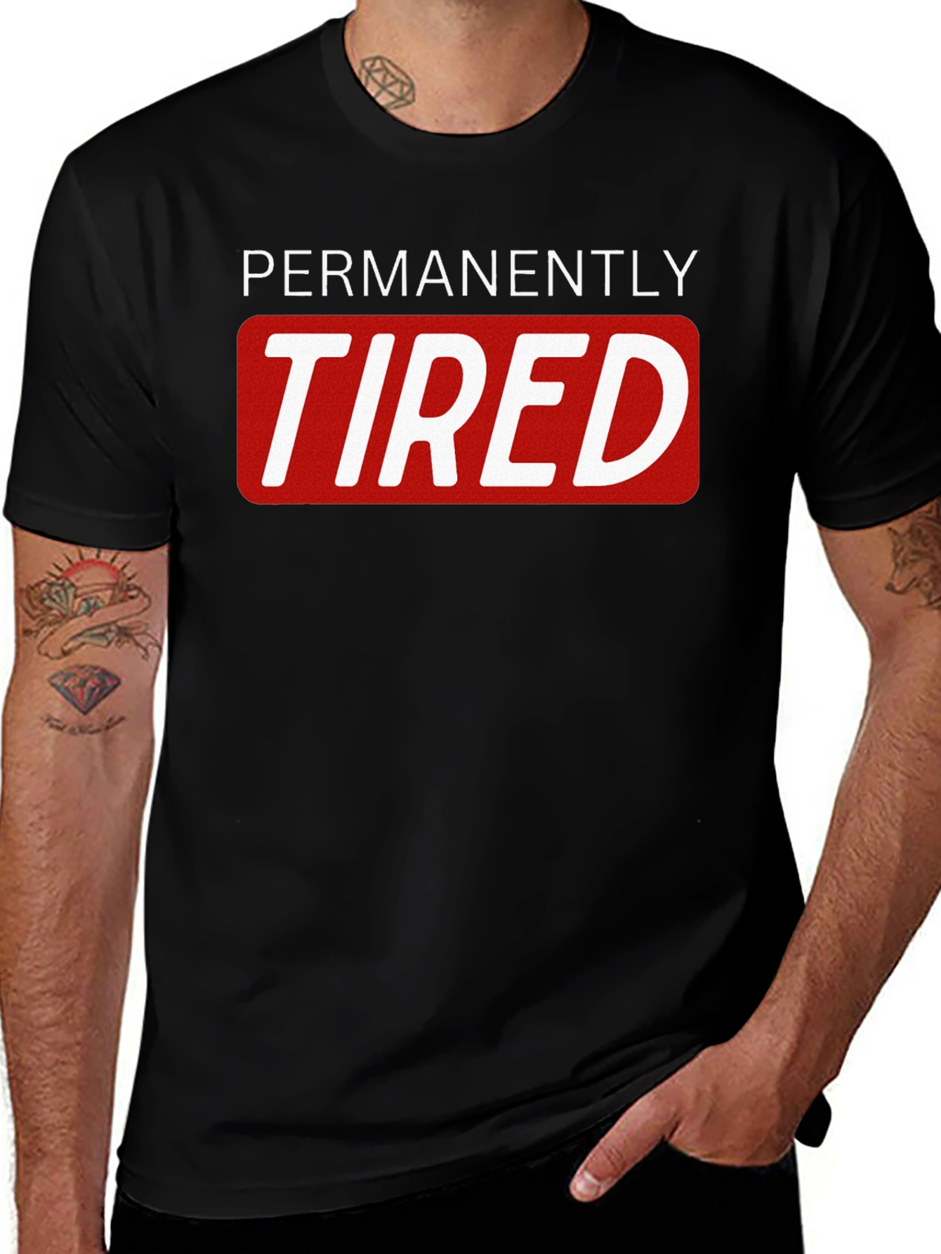 Permanently Tired Graphic T-Shirt - Black