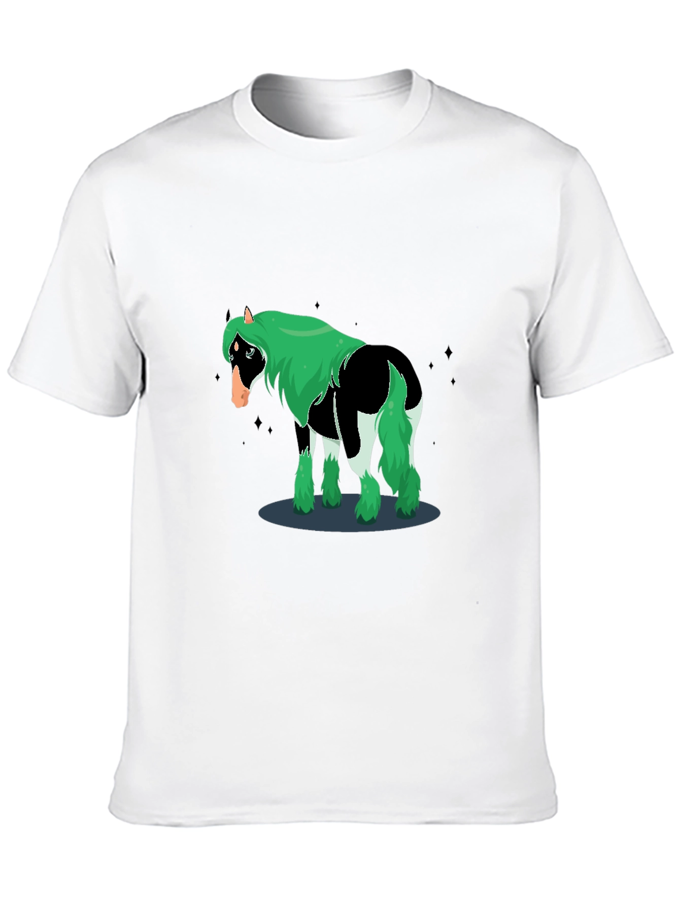 Novelty Graphic Horse T-Shirt - Black