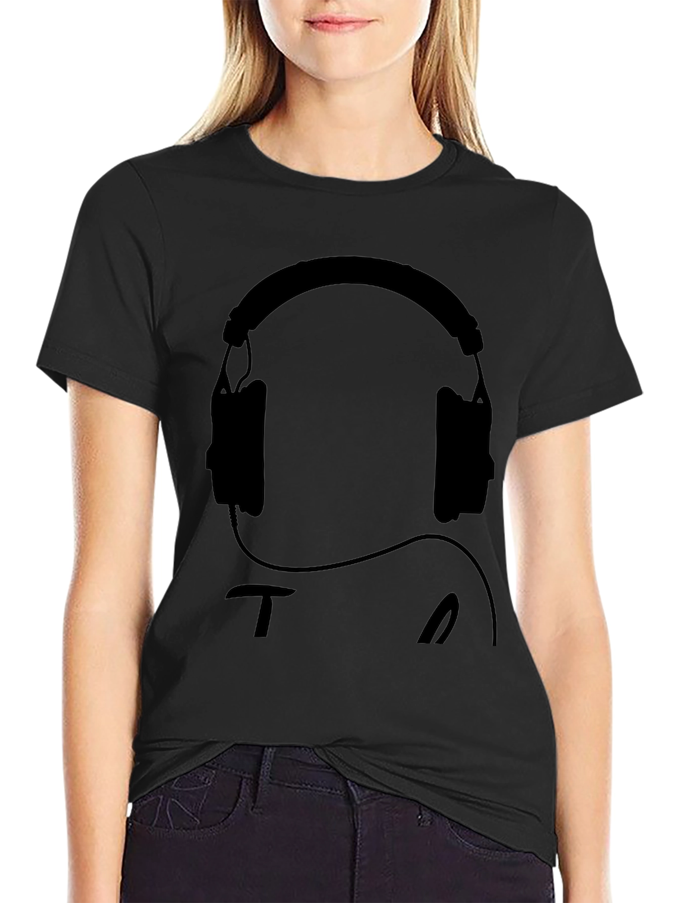 Black Headphone Graphic Tee - Music Lovers Apparel