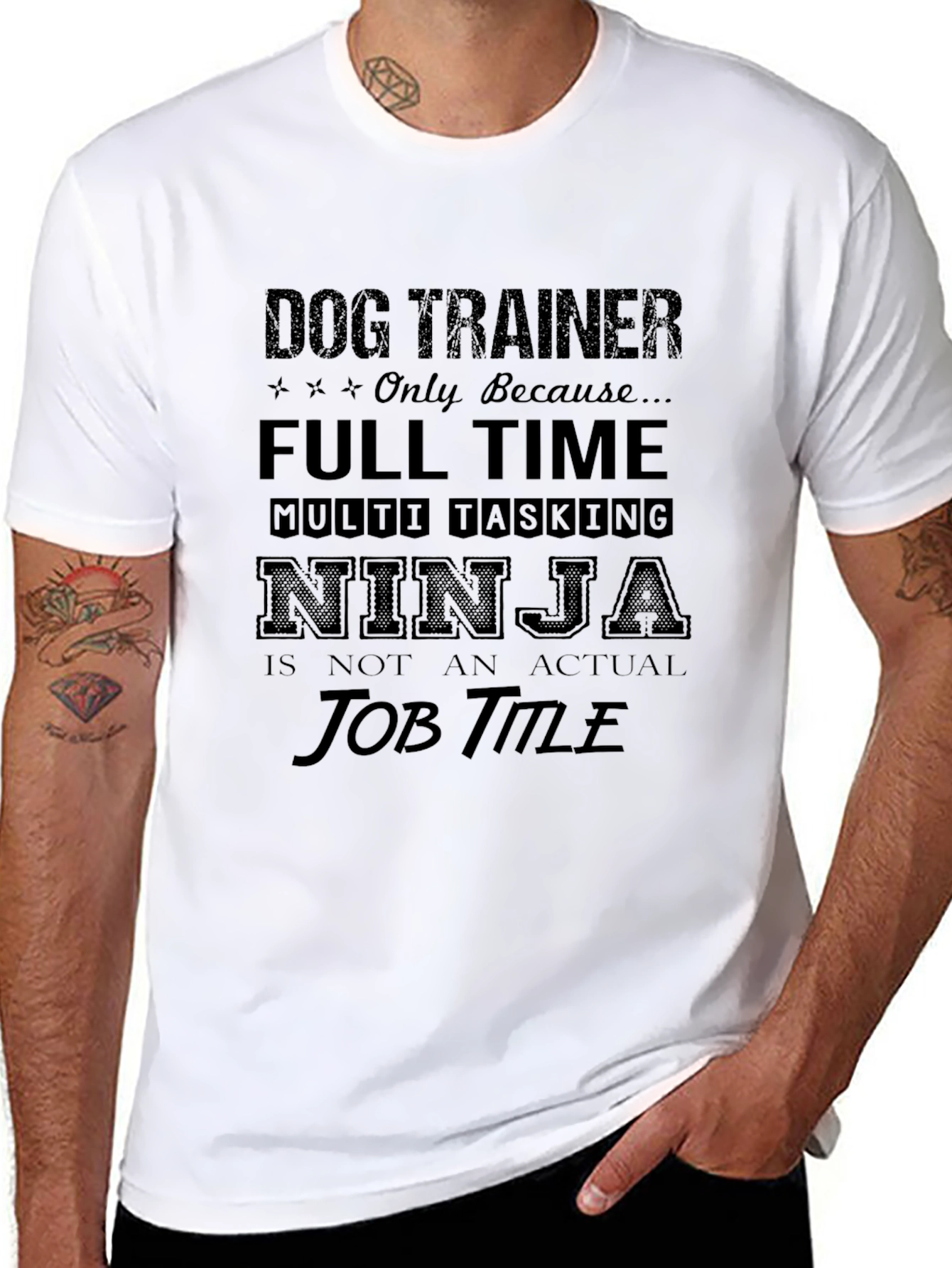 Dog Trainer Ninja T-Shirt Funny Full Time Gift