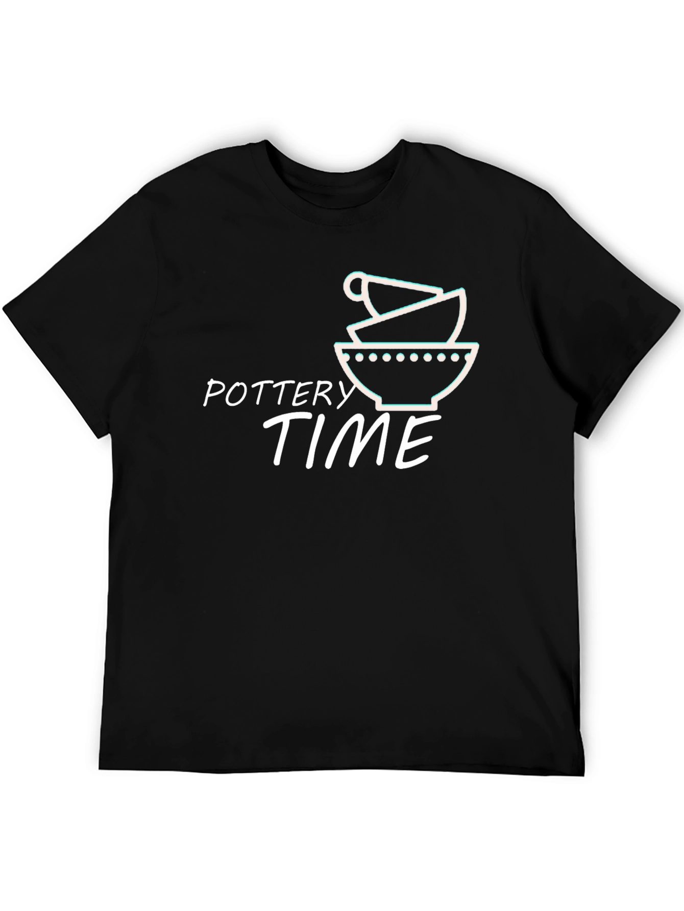 Pottery Time Graphic Tee - Black Cotton T-Shirt