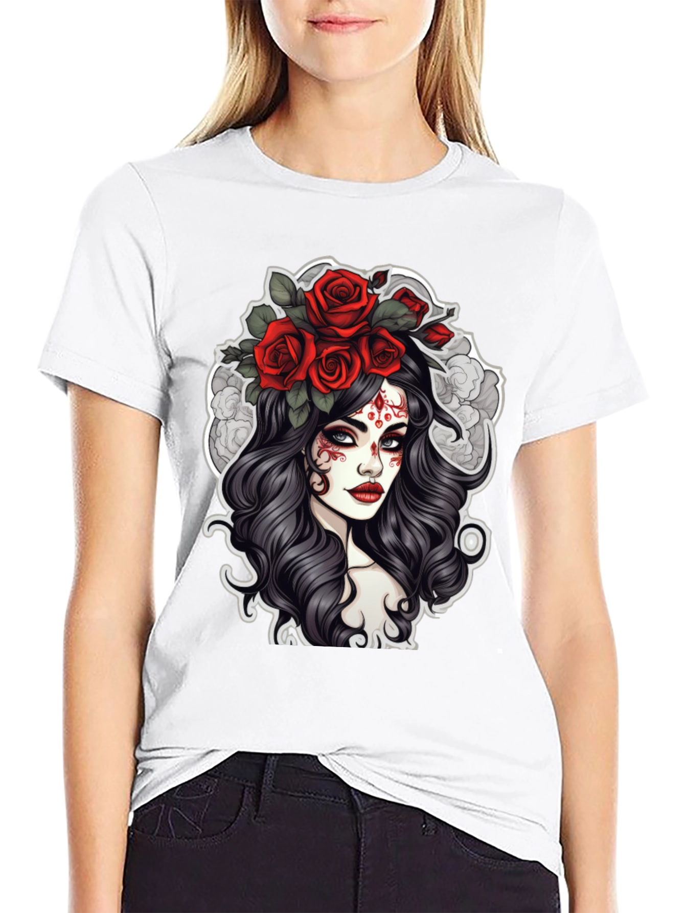 Day of the Dead Rose Crown Graphic Tee