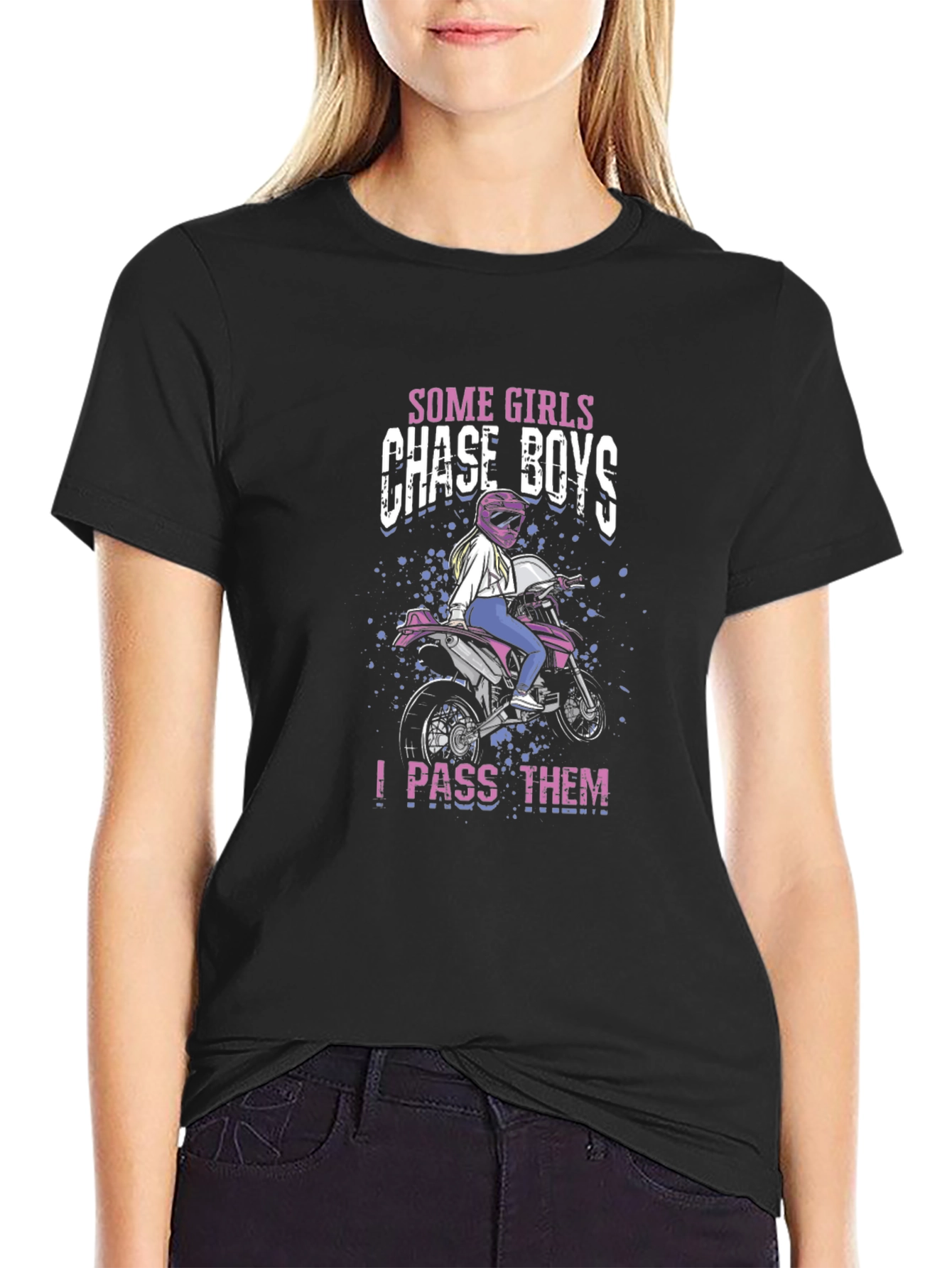 Girls Chase Boys - I Pass Them Black T-Shirt