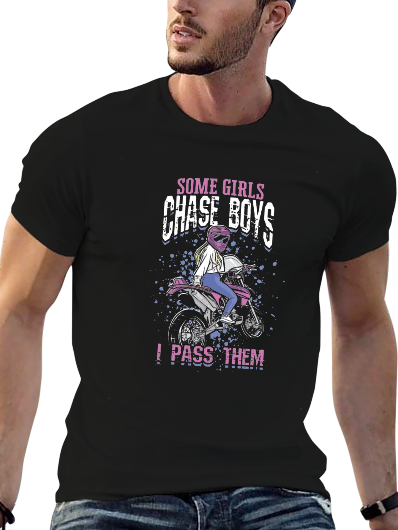 Girls Chase Boys - I Pass Them Black T-Shirt