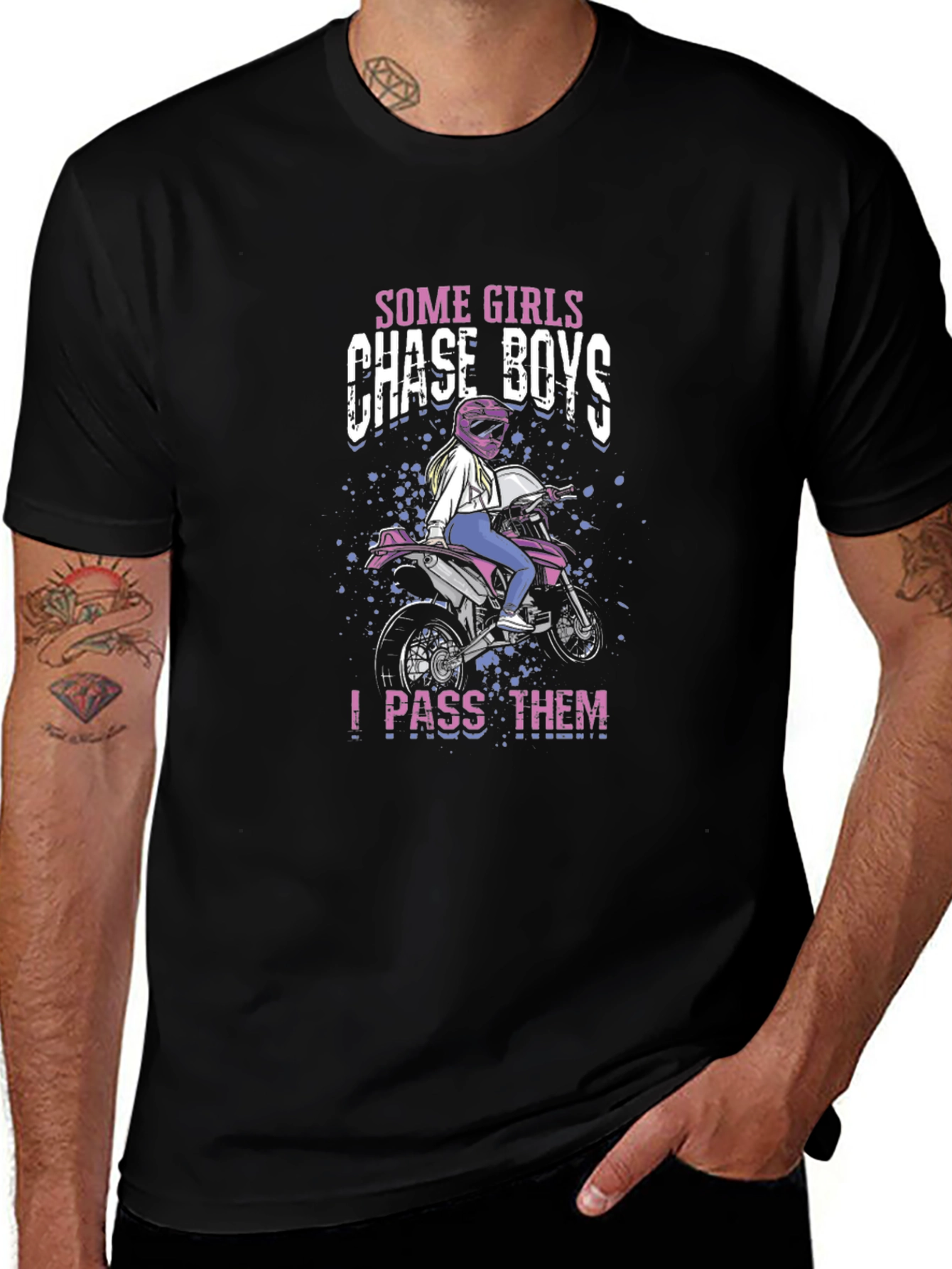 Girls Chase Boys - I Pass Them Black T-Shirt
