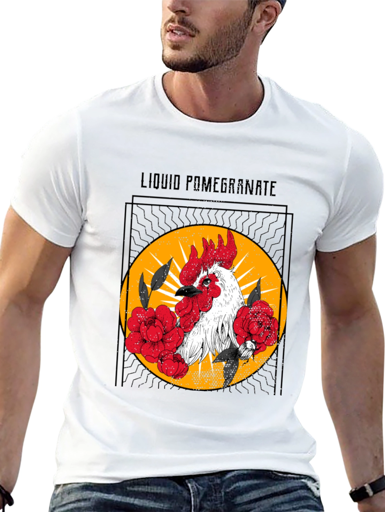 Liquid Pomegranate Rooster Graphic Tee