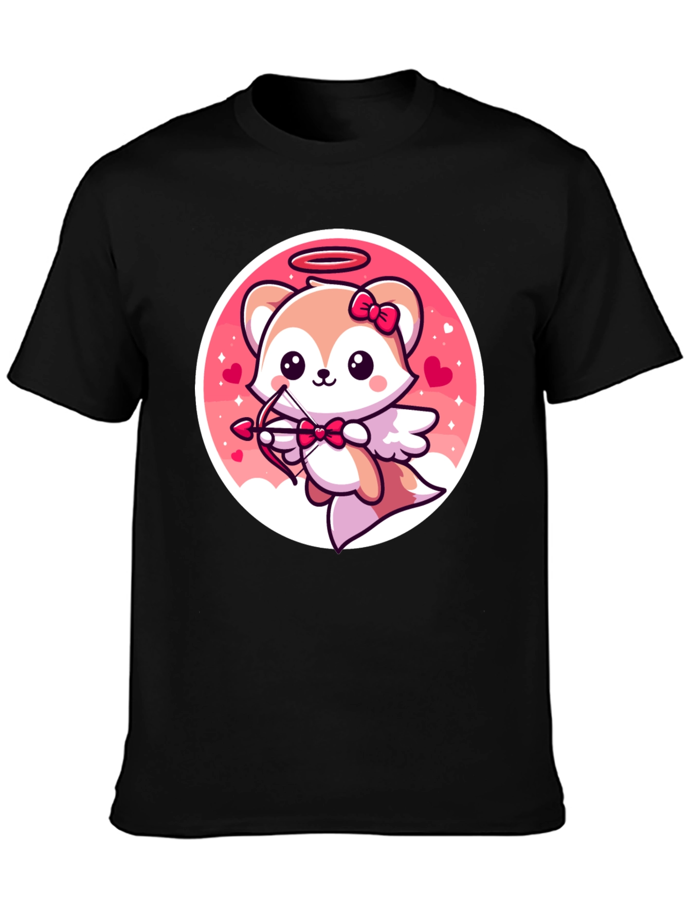 Cute Valentines Fox Cupid Graphic Tee