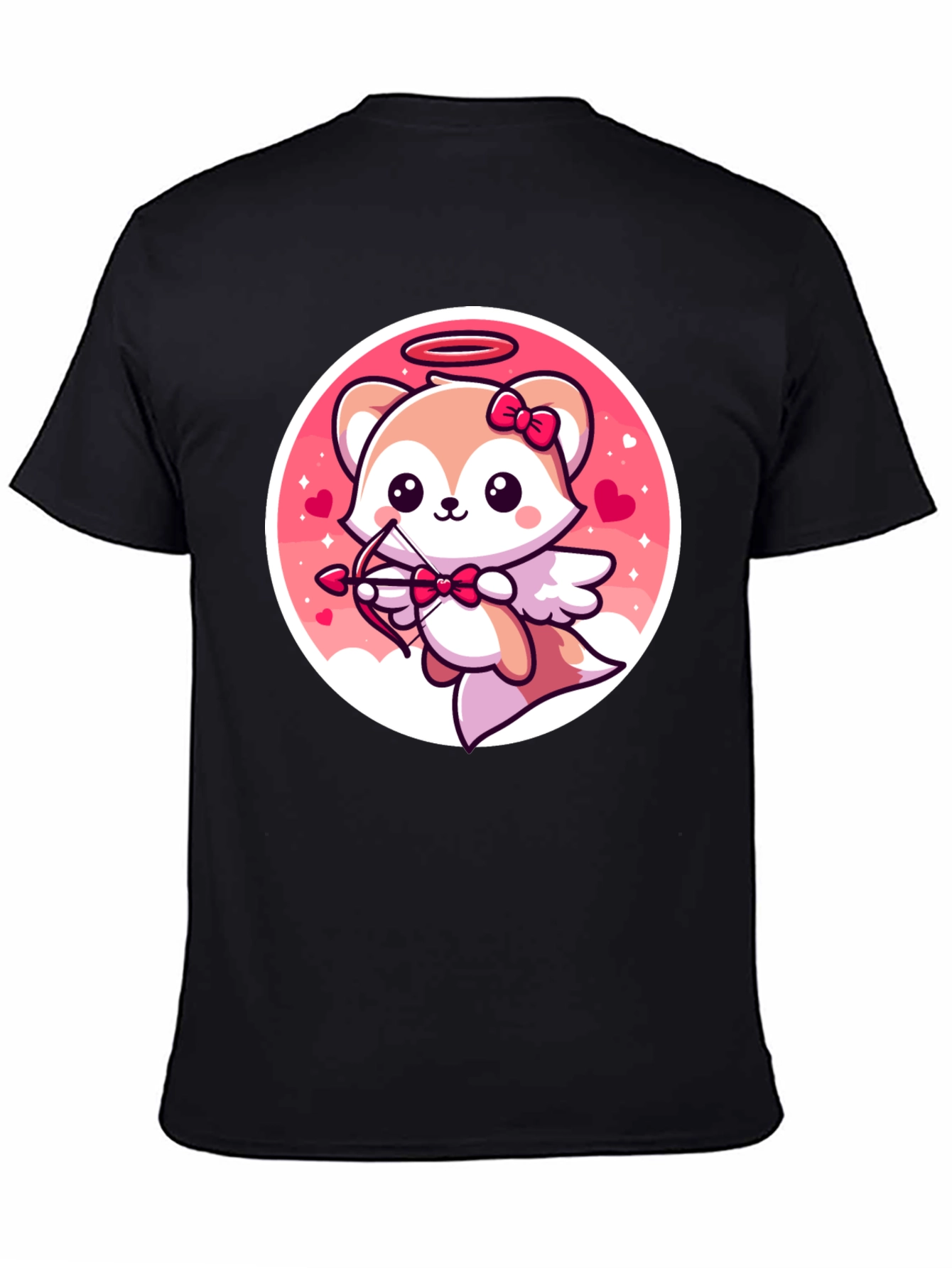 Cute Valentines Fox Cupid Graphic Tee