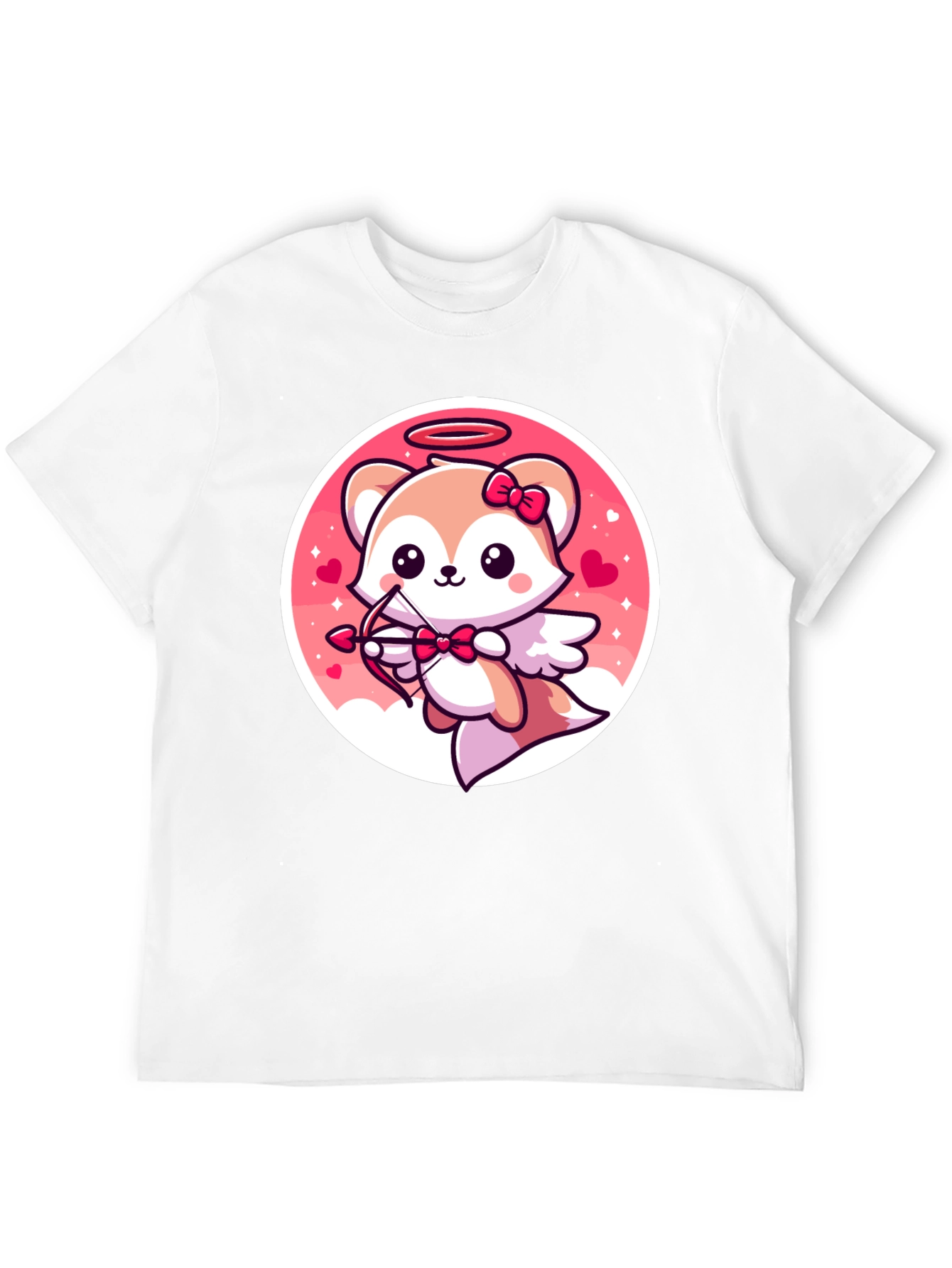 Cute Valentines Fox Cupid Graphic Tee