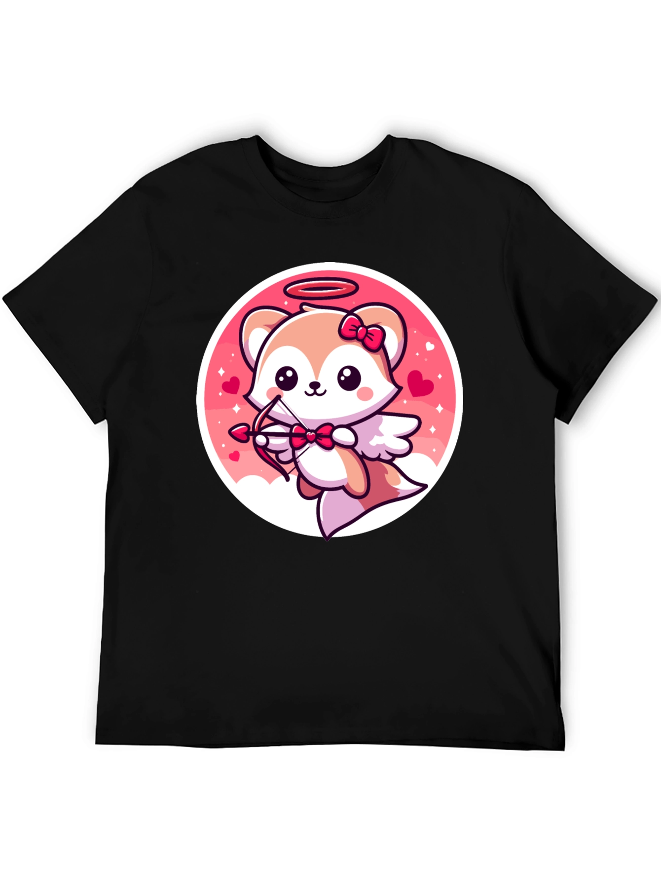 Cute Valentines Fox Cupid Graphic Tee