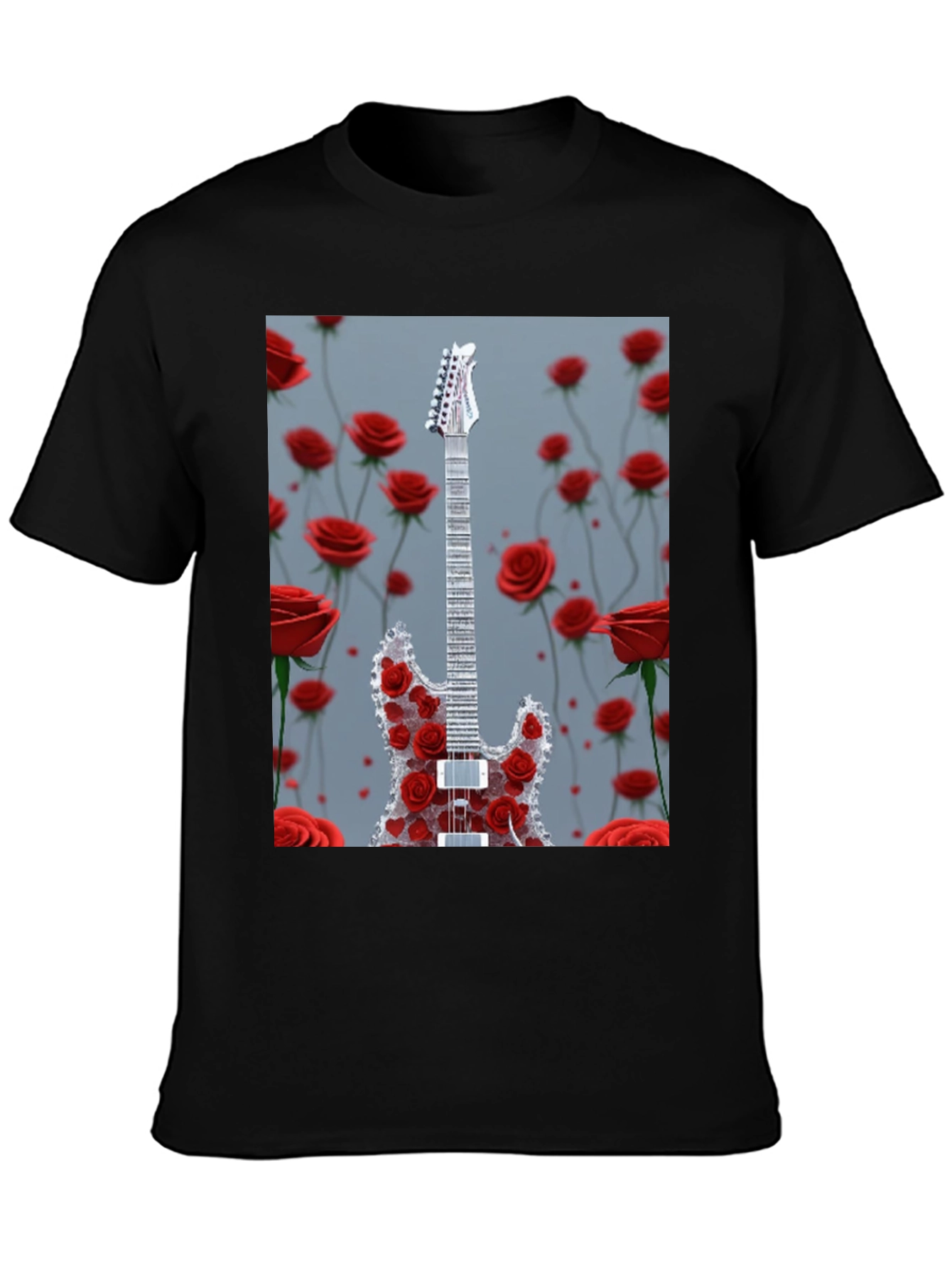 Guitar and Roses Graphic Tee