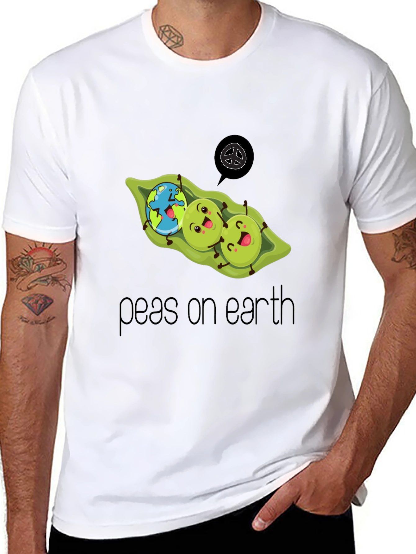 Peas On Earth T-Shirt - Eco Friendly Design