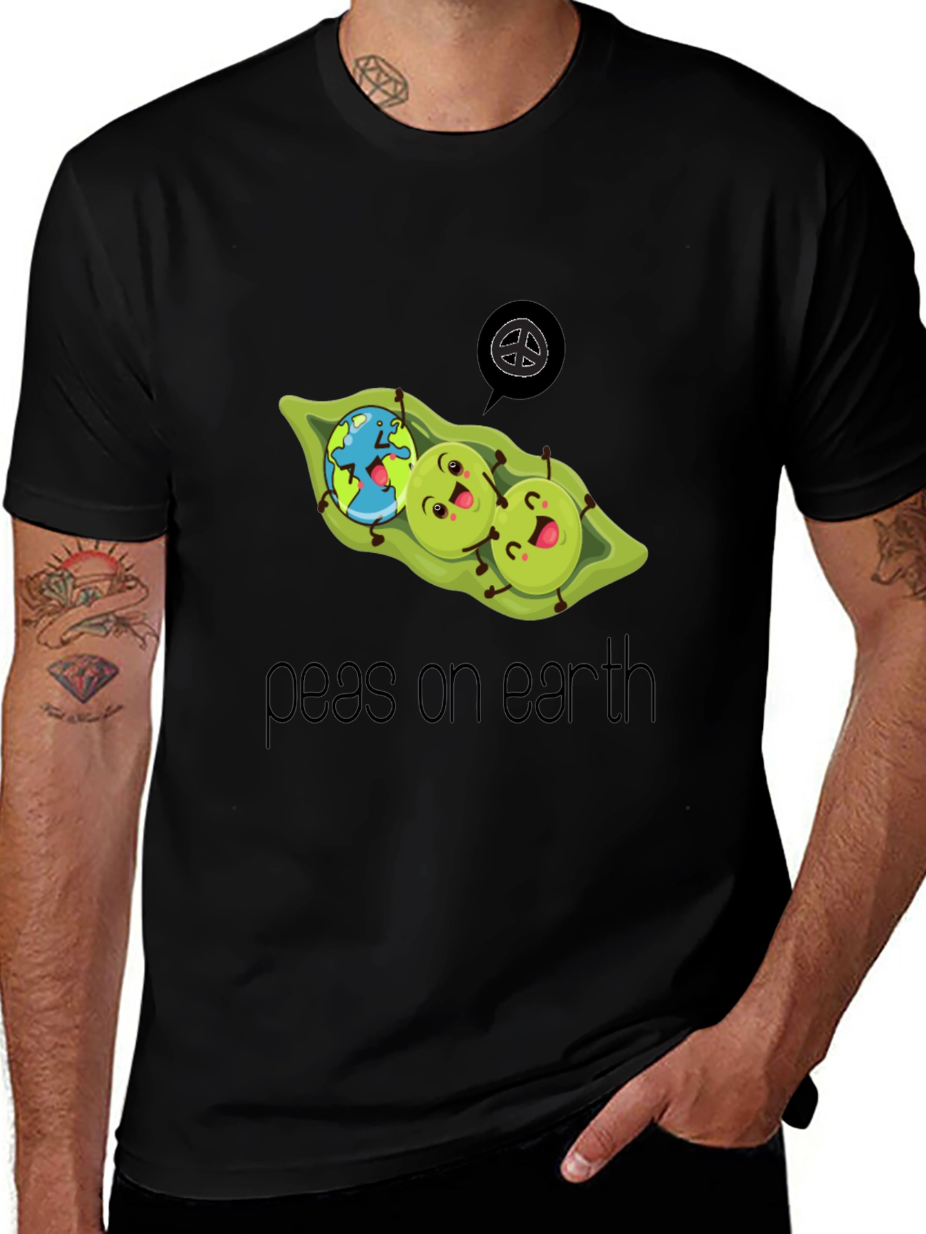 Peas On Earth T-Shirt - Eco Friendly Design