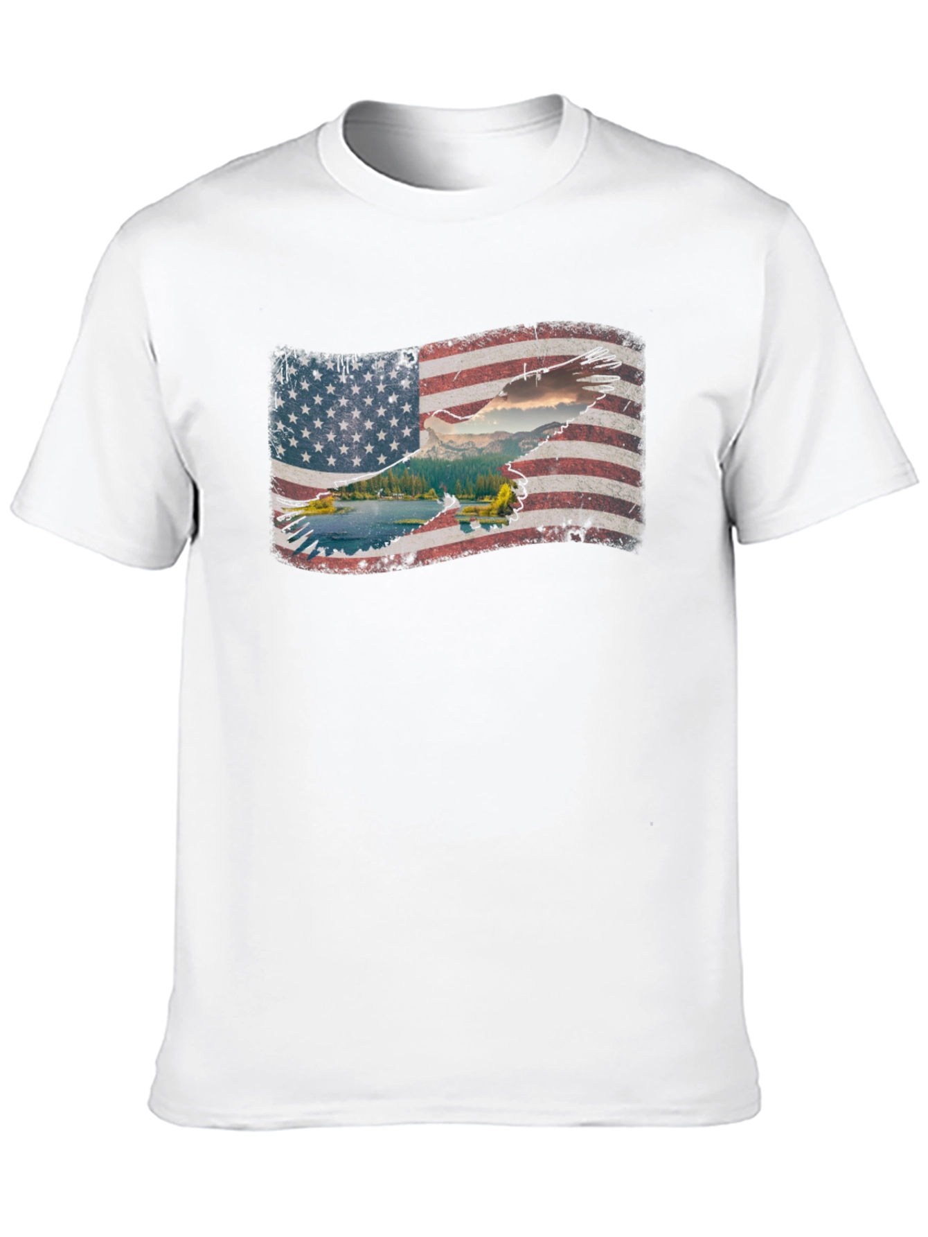 American Flag Eagle Graphic T-Shirt - Patriotic Style