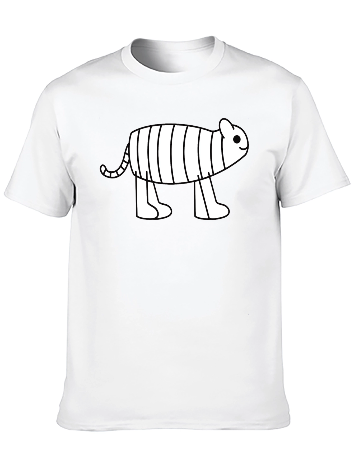 Cute Cartoon Tiger Graphic Black T-Shirt