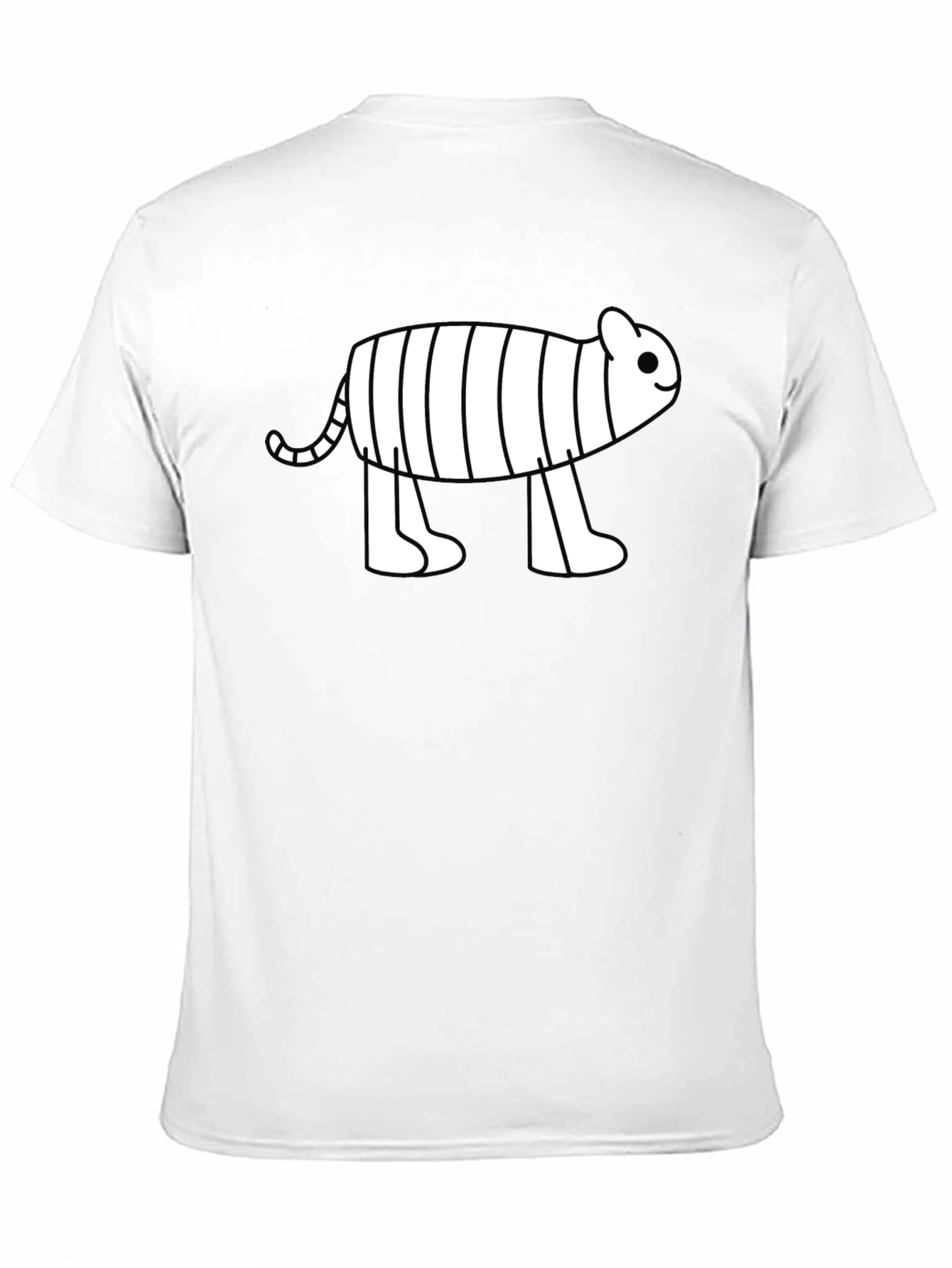 Cute Cartoon Tiger Graphic Black T-Shirt