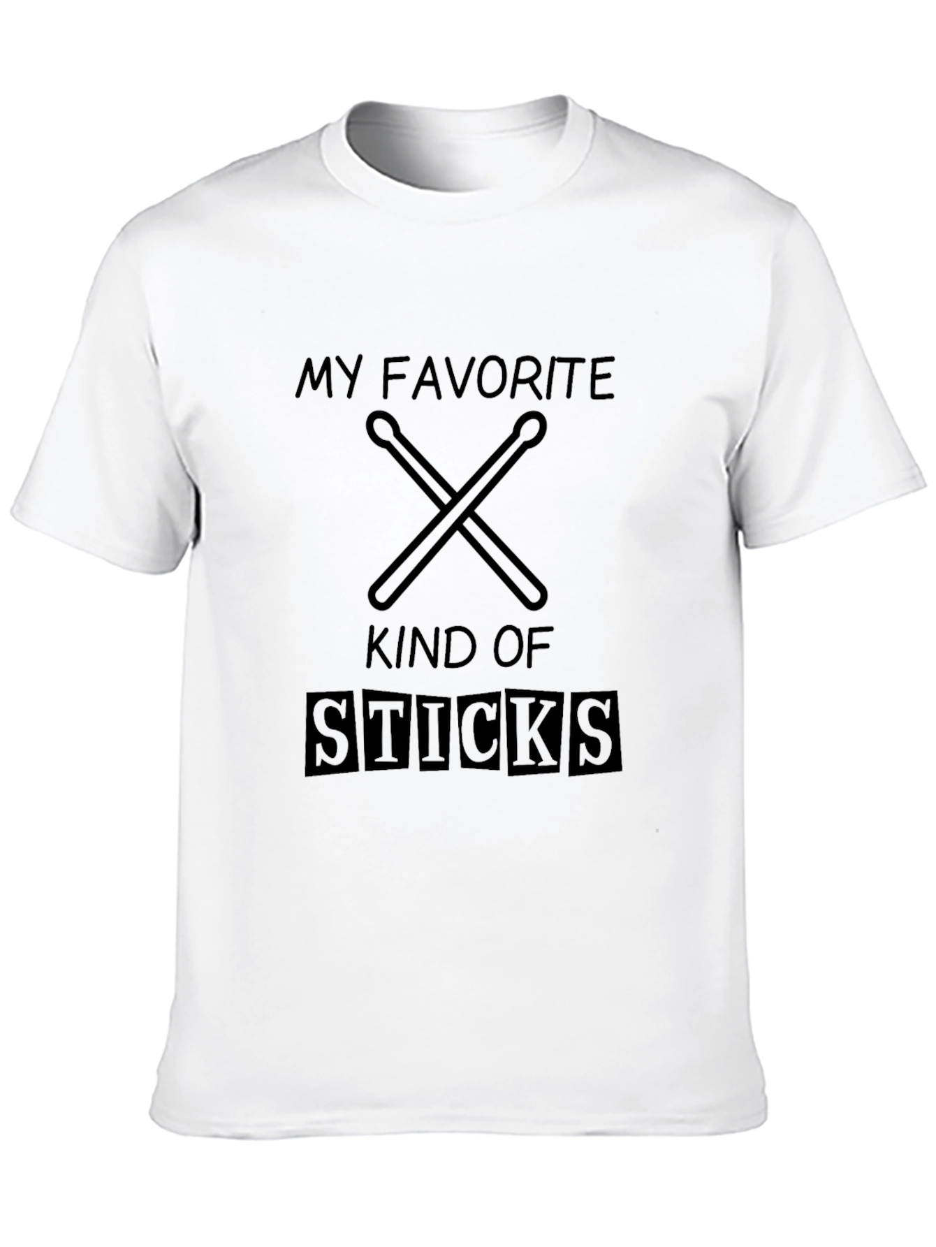 My Favorite Sticks Black T-Shirt Drummer