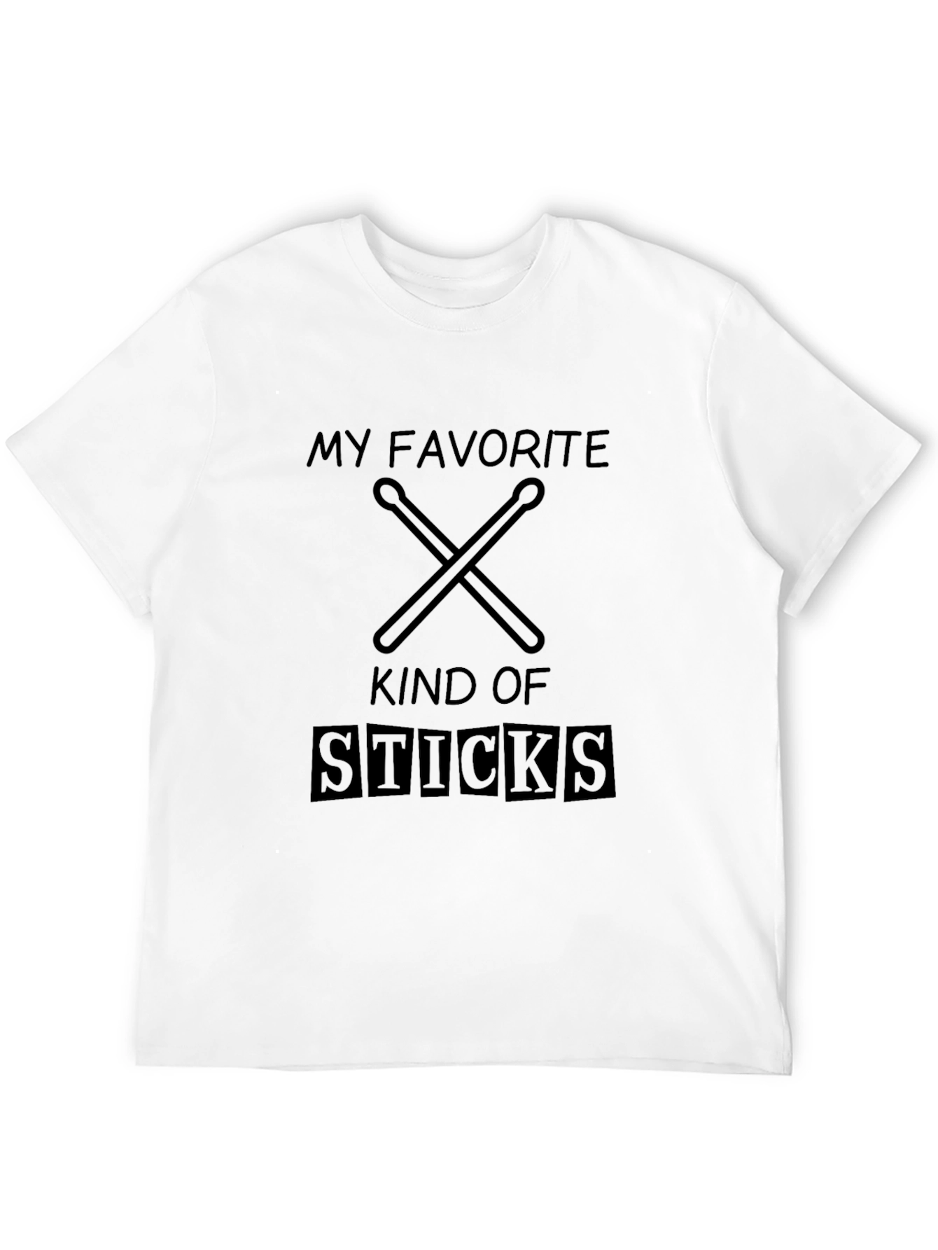 My Favorite Sticks Black T-Shirt Drummer