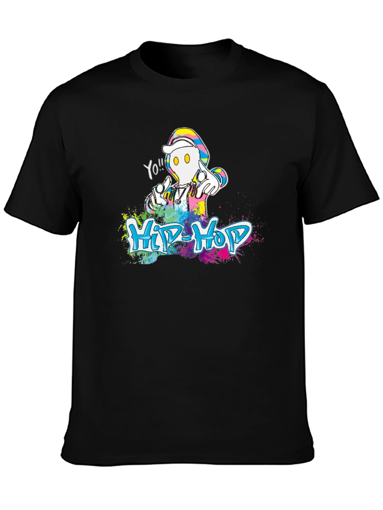 Hip-Hop Graphic Print Crew Neck T-Shirt