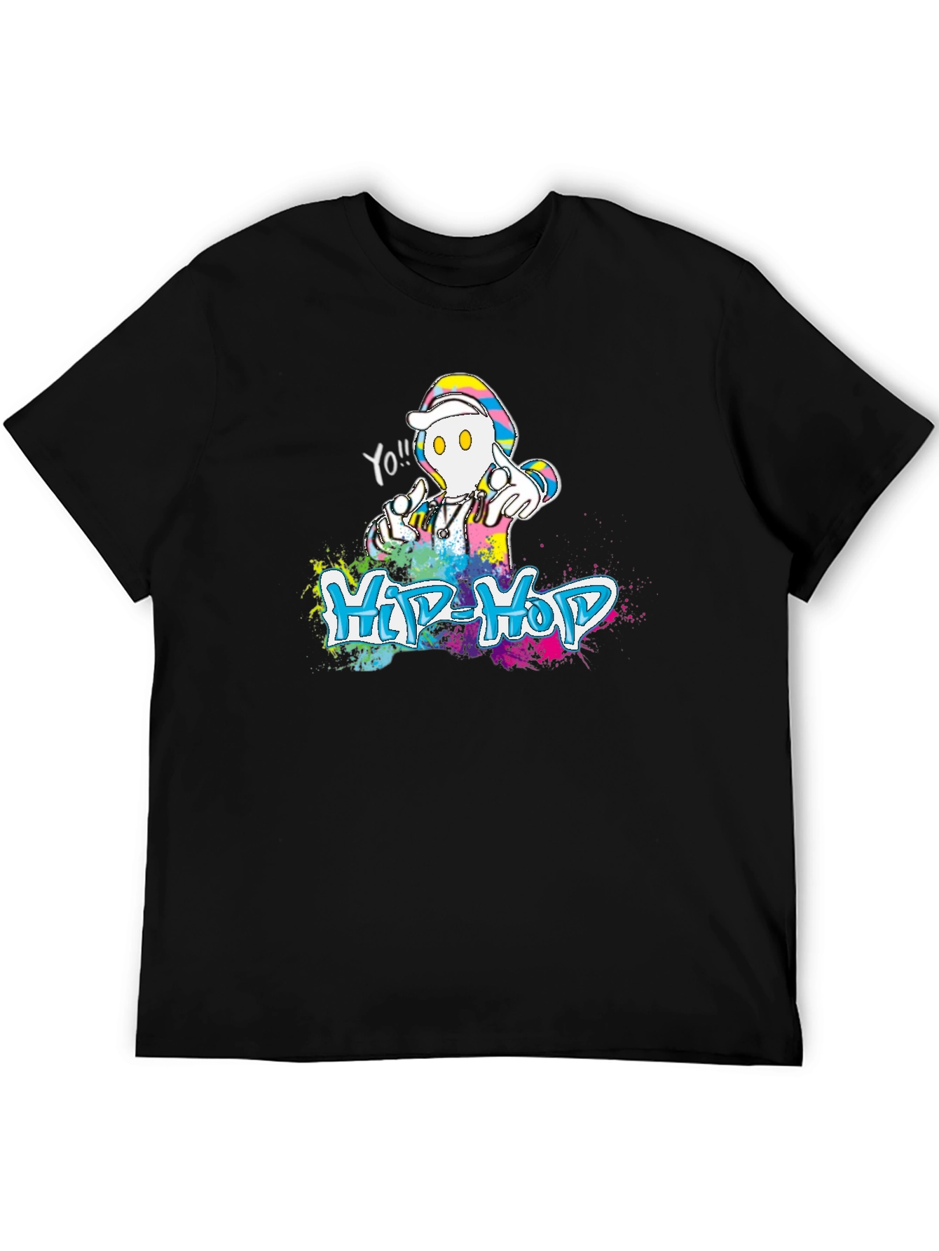 Hip-Hop Graphic Print Crew Neck T-Shirt