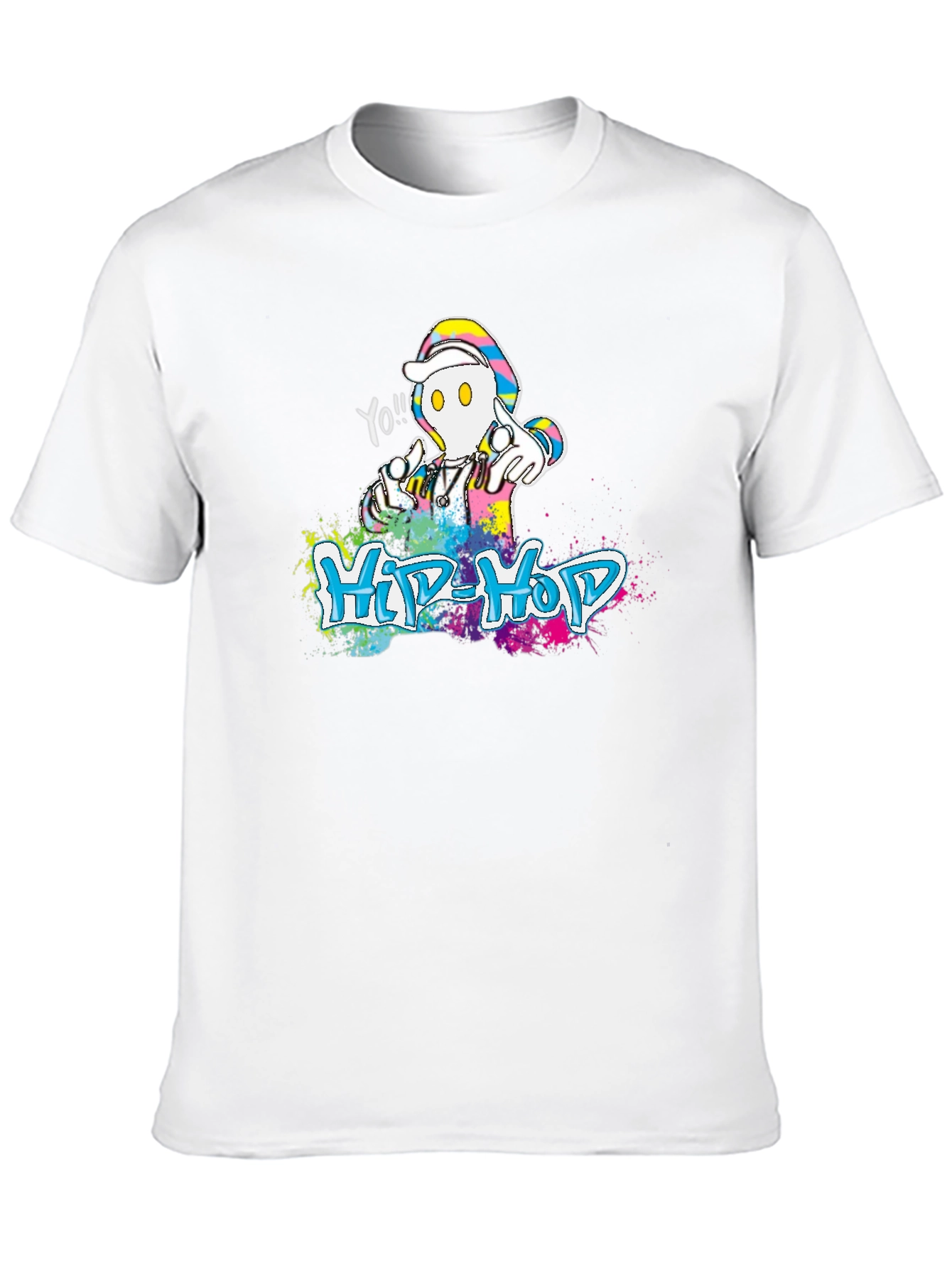 Hip-Hop Graphic Print Crew Neck T-Shirt