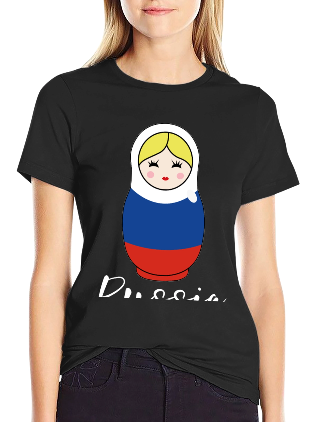 Matryoshka Doll Russia Flag Graphic Tee
