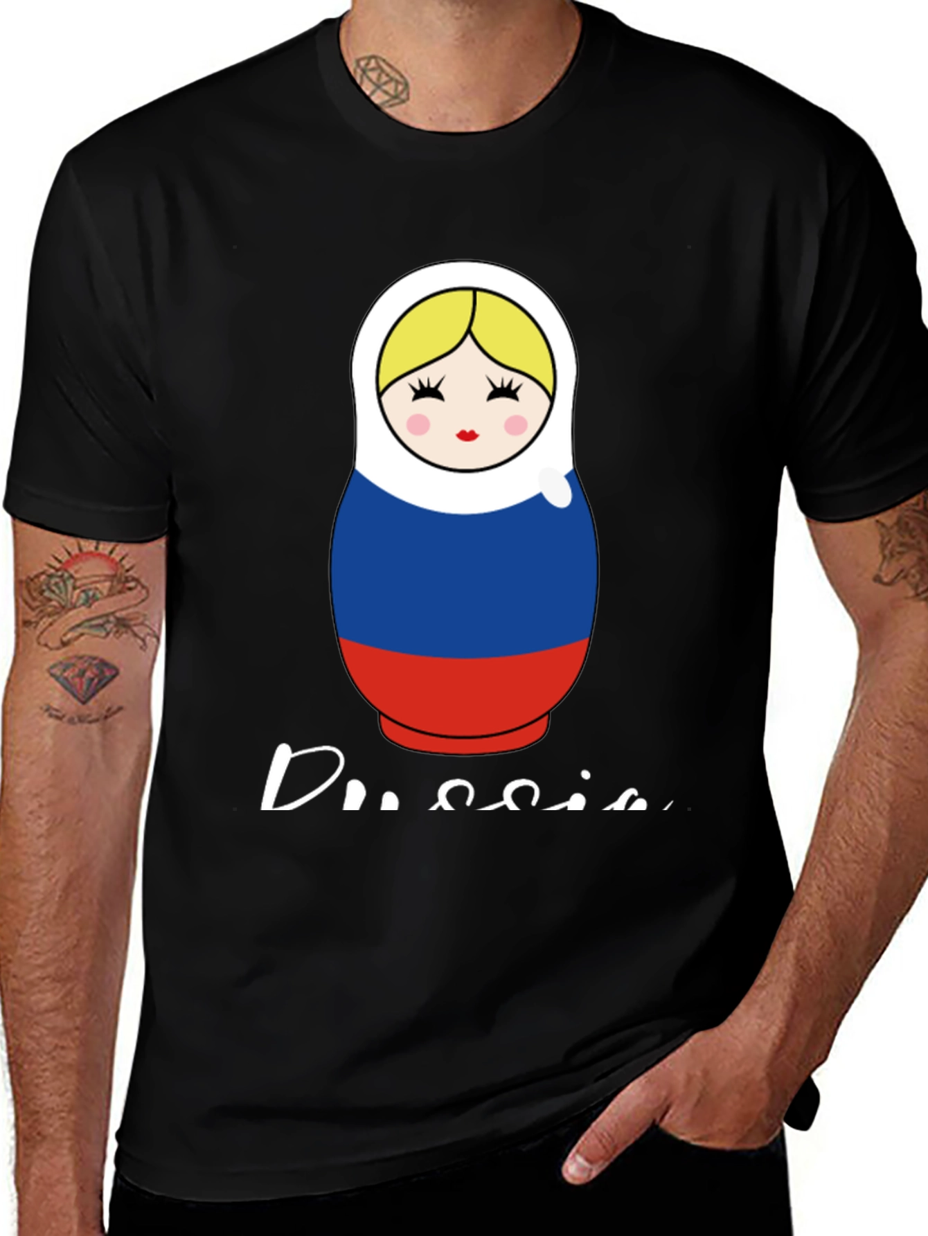 Matryoshka Doll Russia Flag Graphic Tee