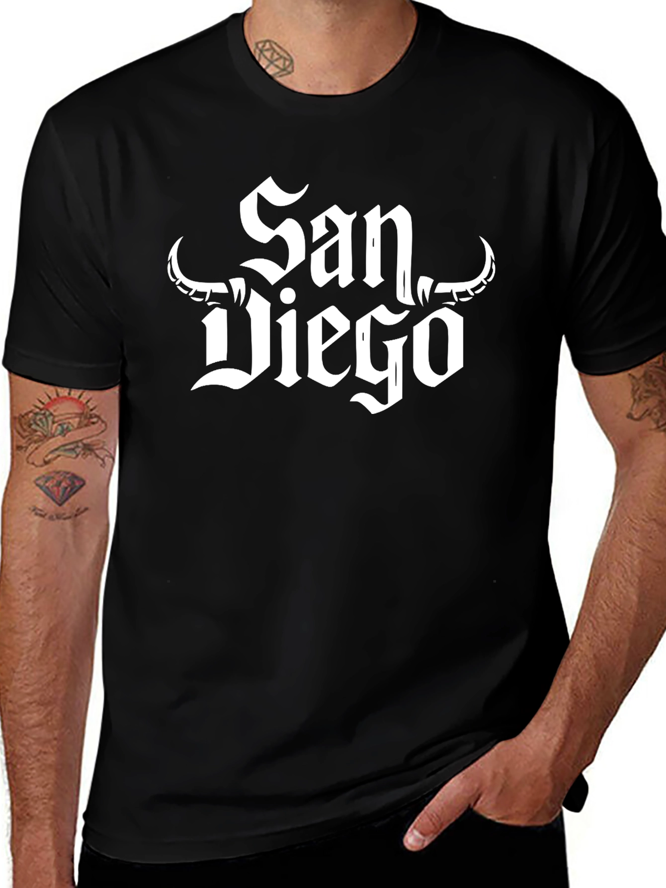 San Diego Graphic Tee - Black Crew Neck