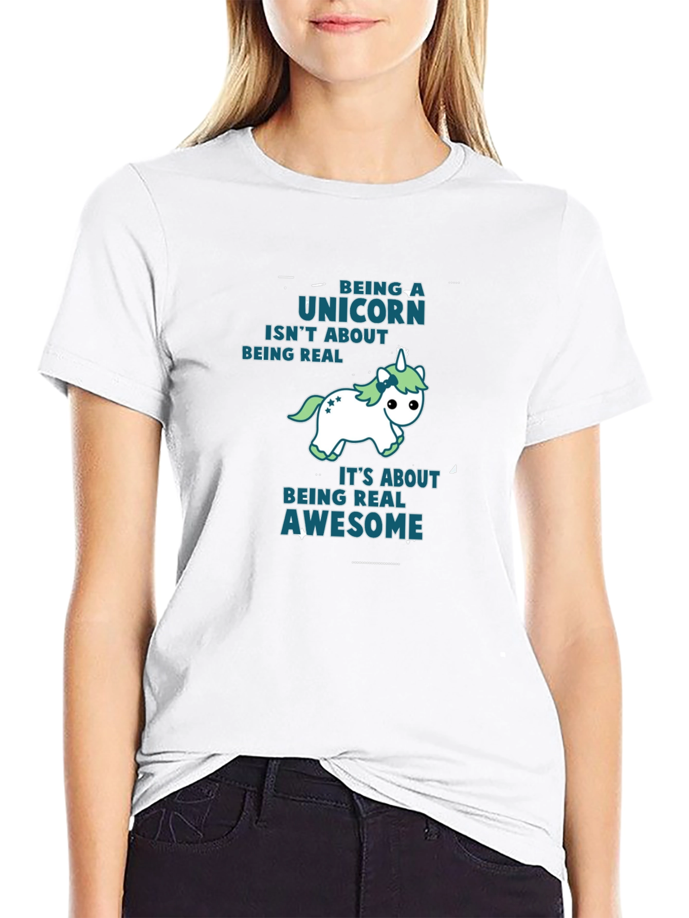 Unicorn Awesome Black T-Shirt