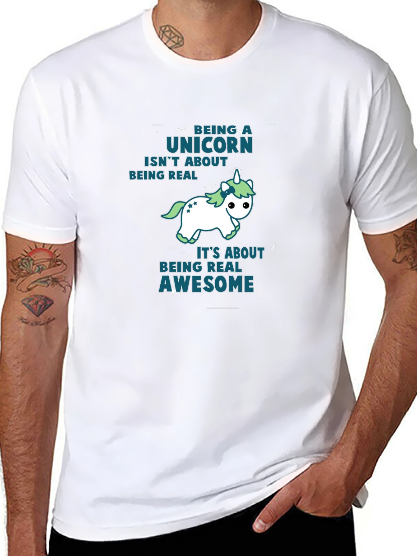 Unicorn Awesome Black T-Shirt
