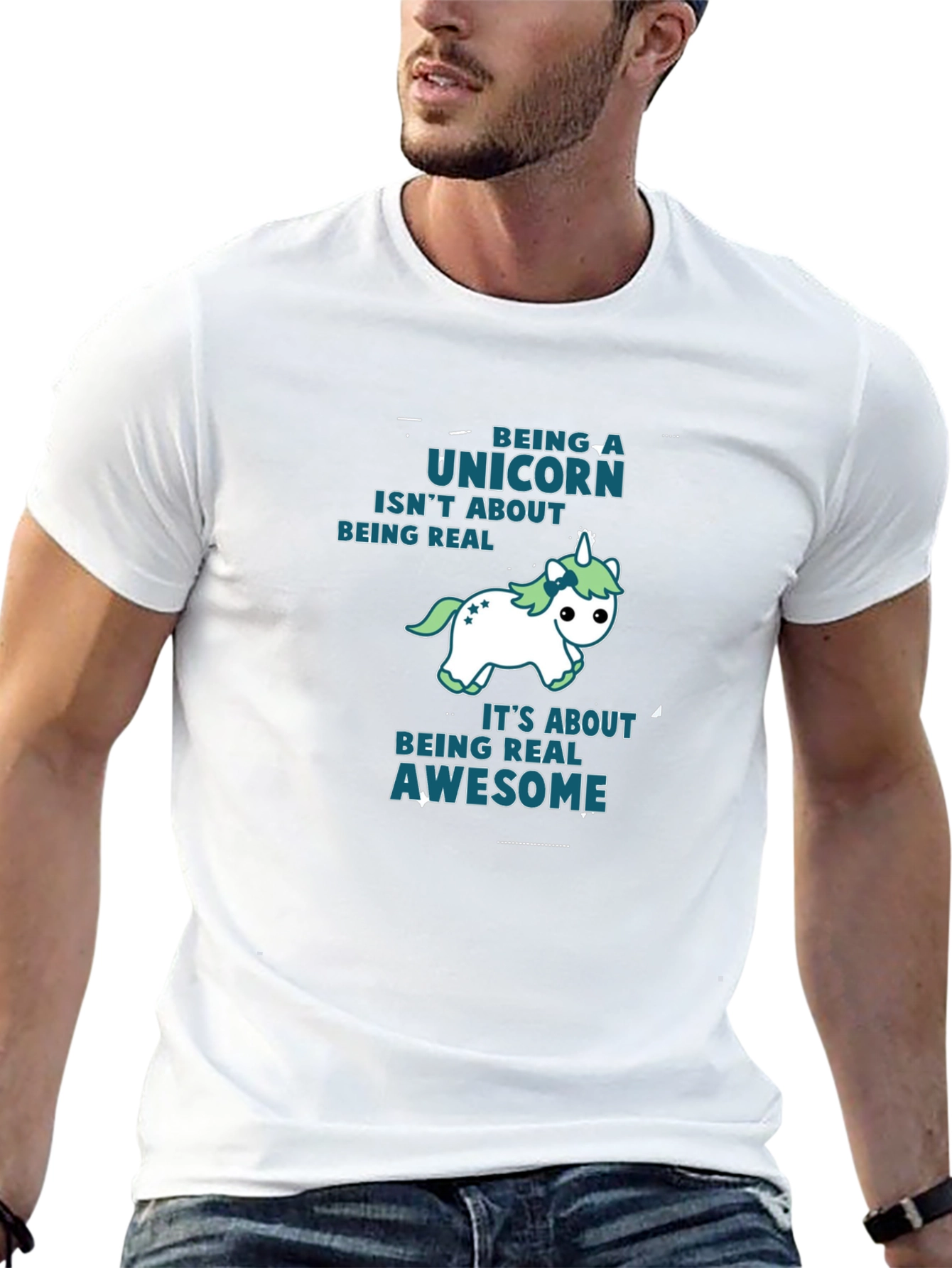 Unicorn Awesome Black T-Shirt