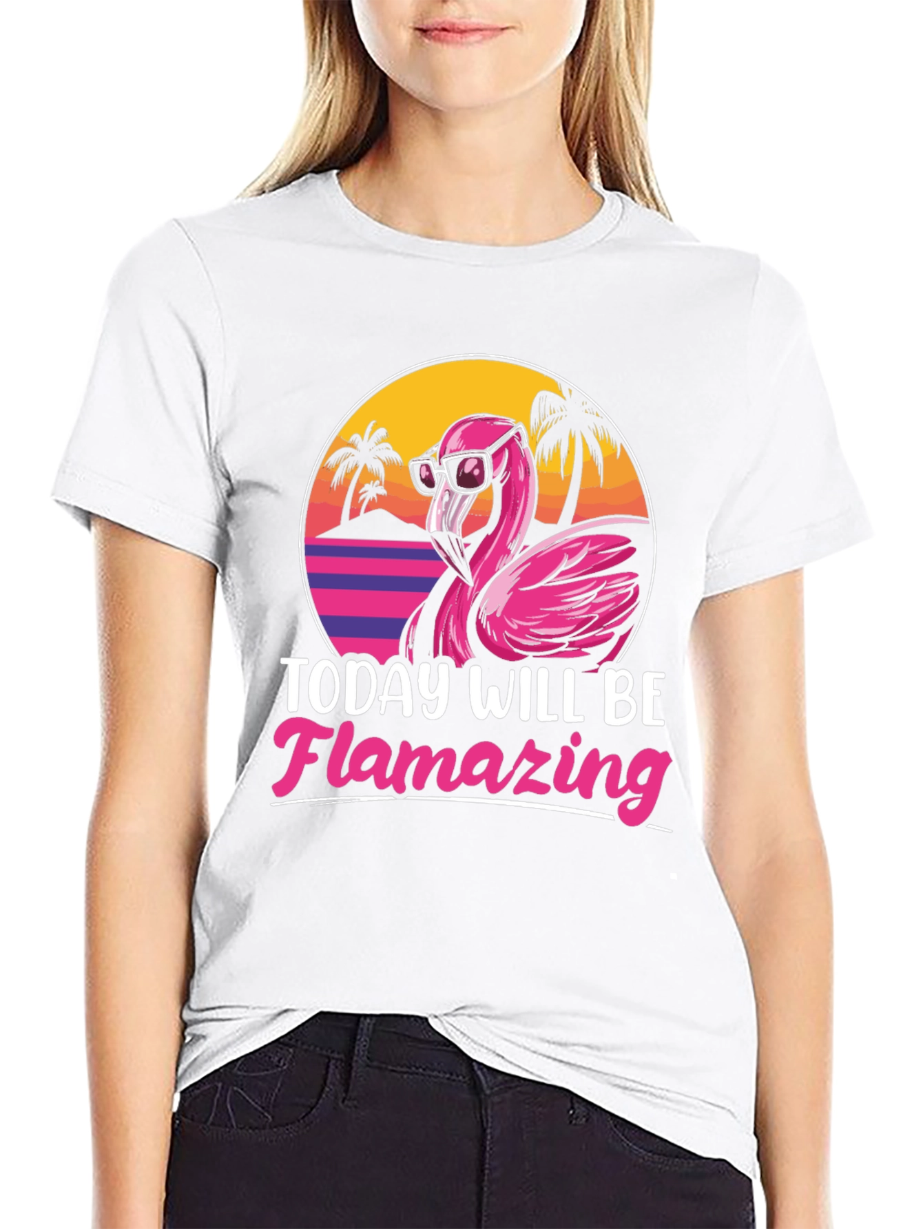 Flamingo Graphic T-Shirt - Today Will Be Flamazing