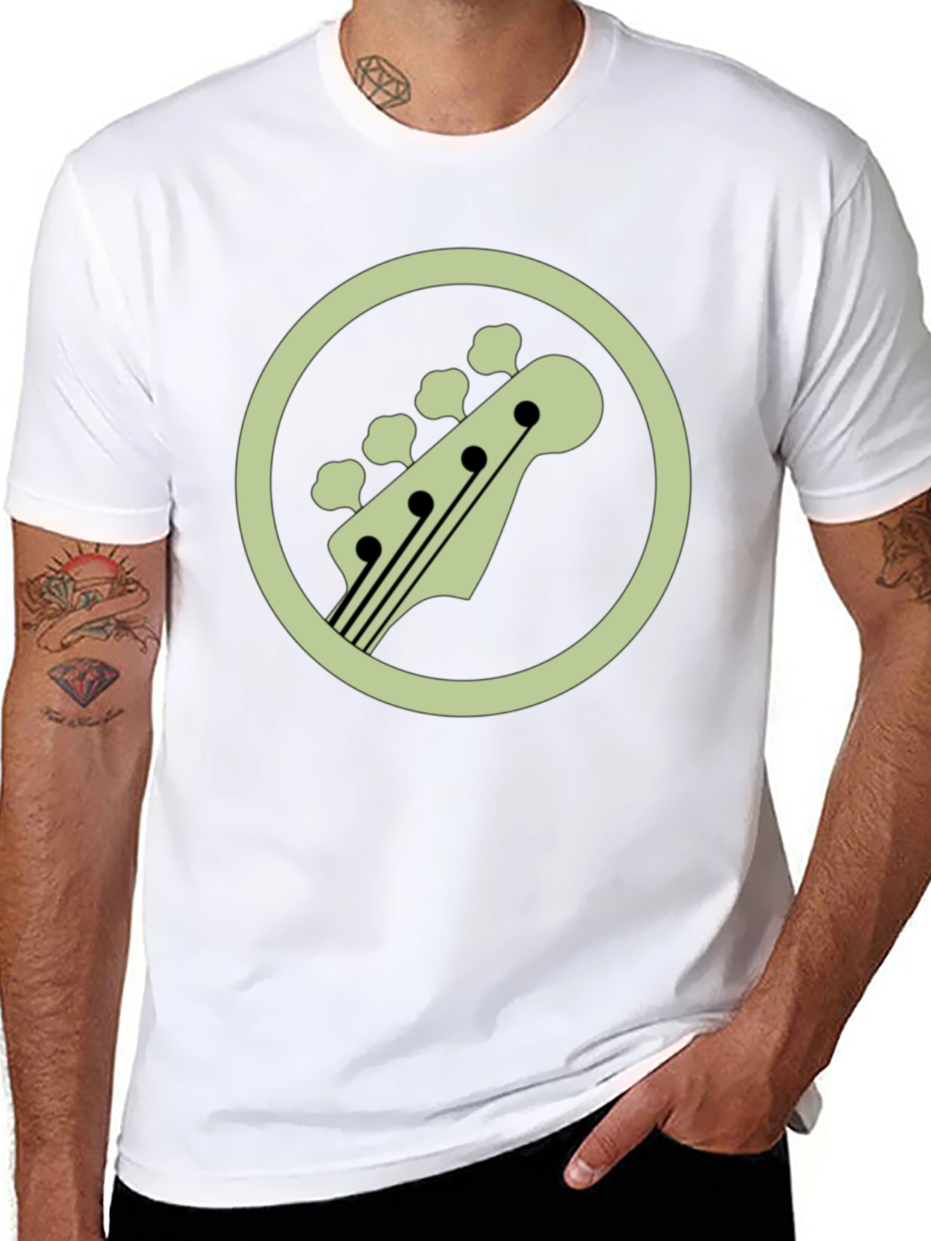 Bass Guitar Head T-Shirt - Cool Musician Tee