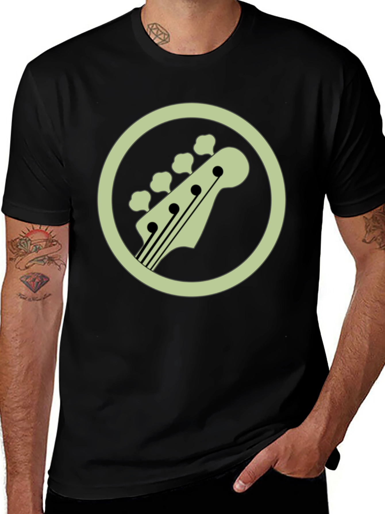 Bass Guitar Head T-Shirt - Cool Musician Tee