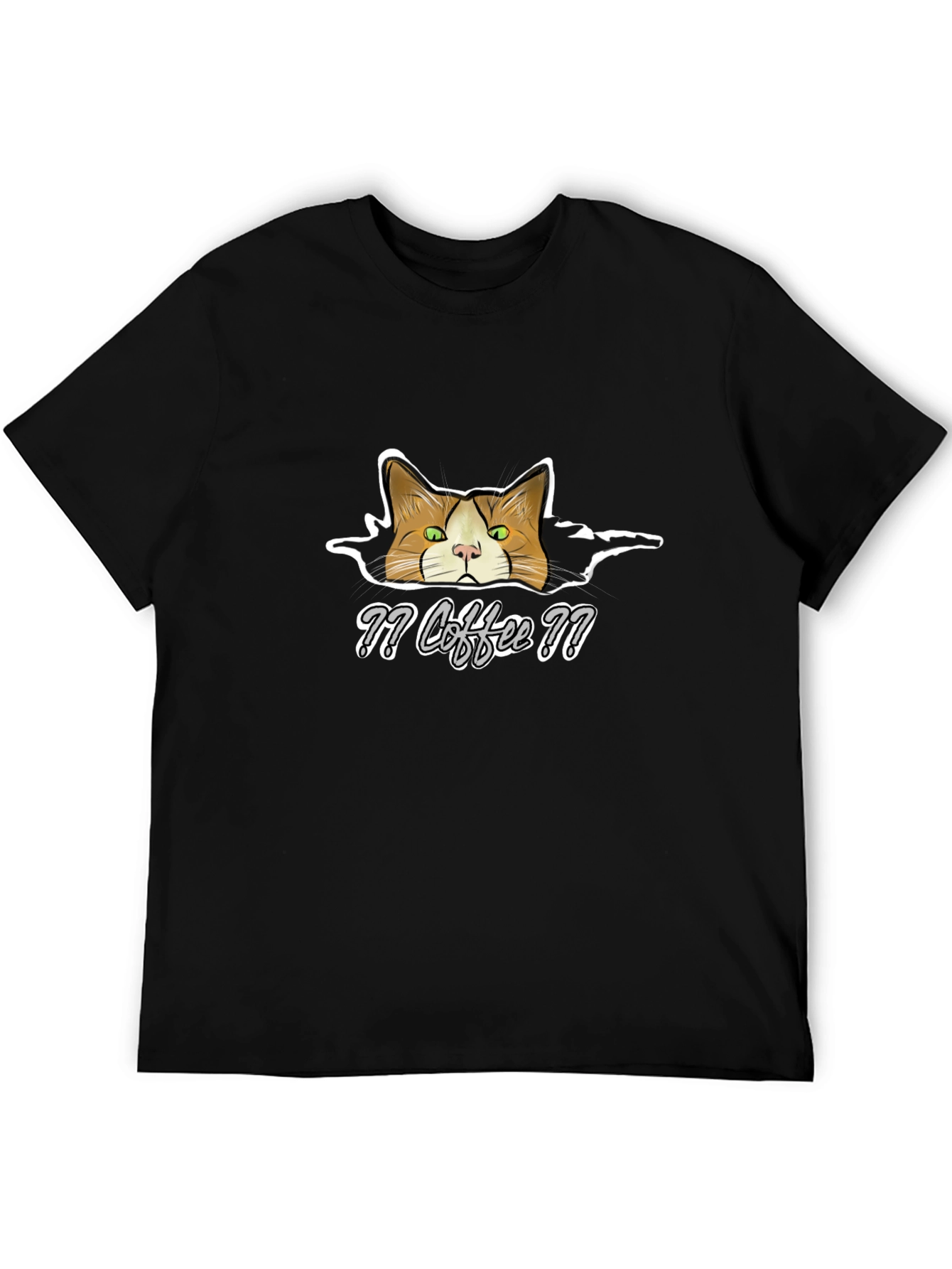 Coffee Cat T-Shirt - Funny Graphic Tee