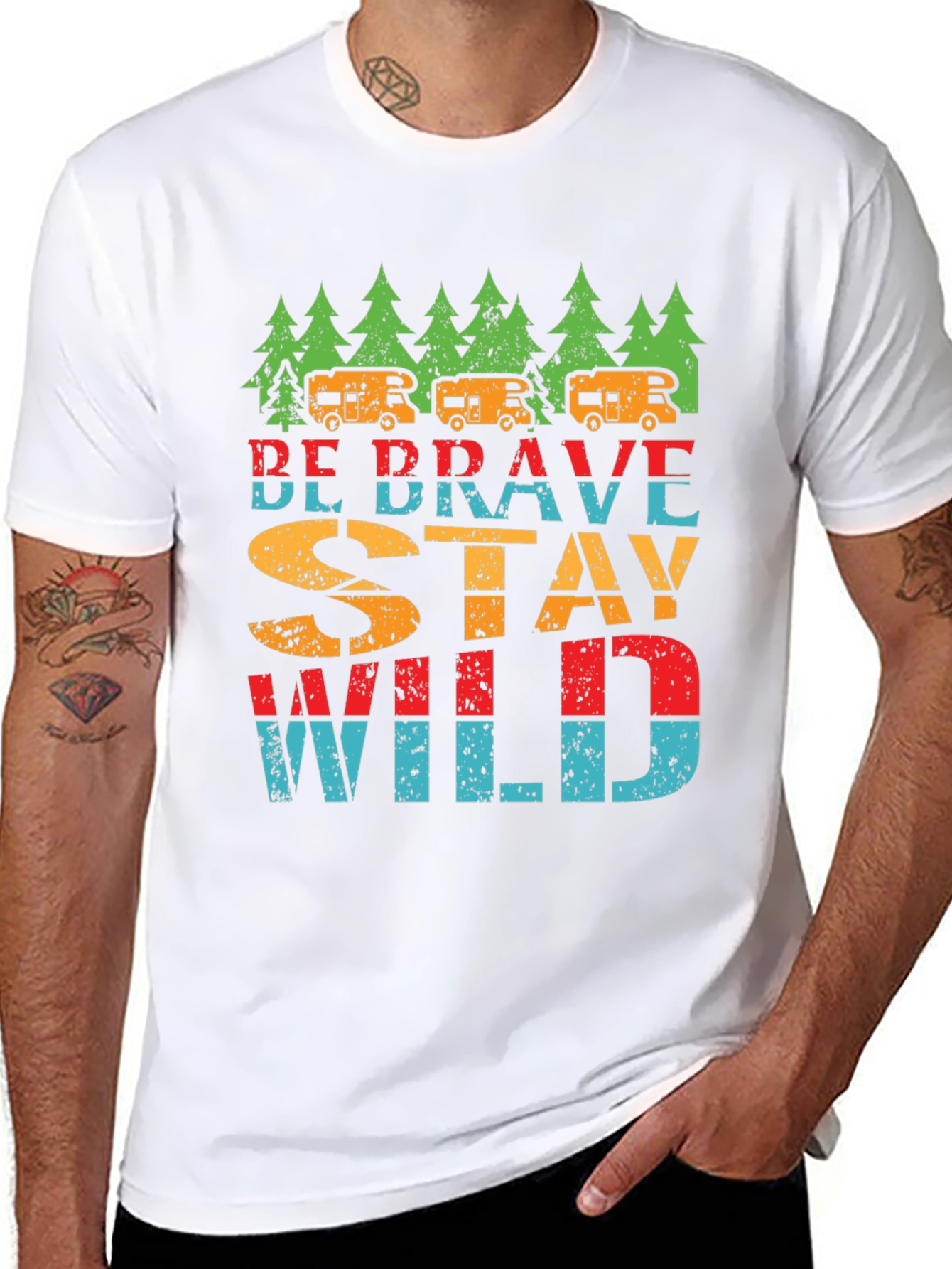 Be Brave Stay Wild T-Shirt - Camping Adventure Tee