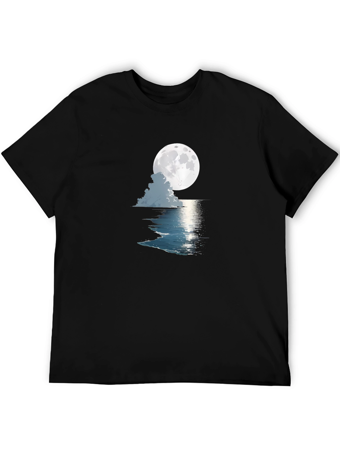 Moonlit Ocean Graphic Tee - Black