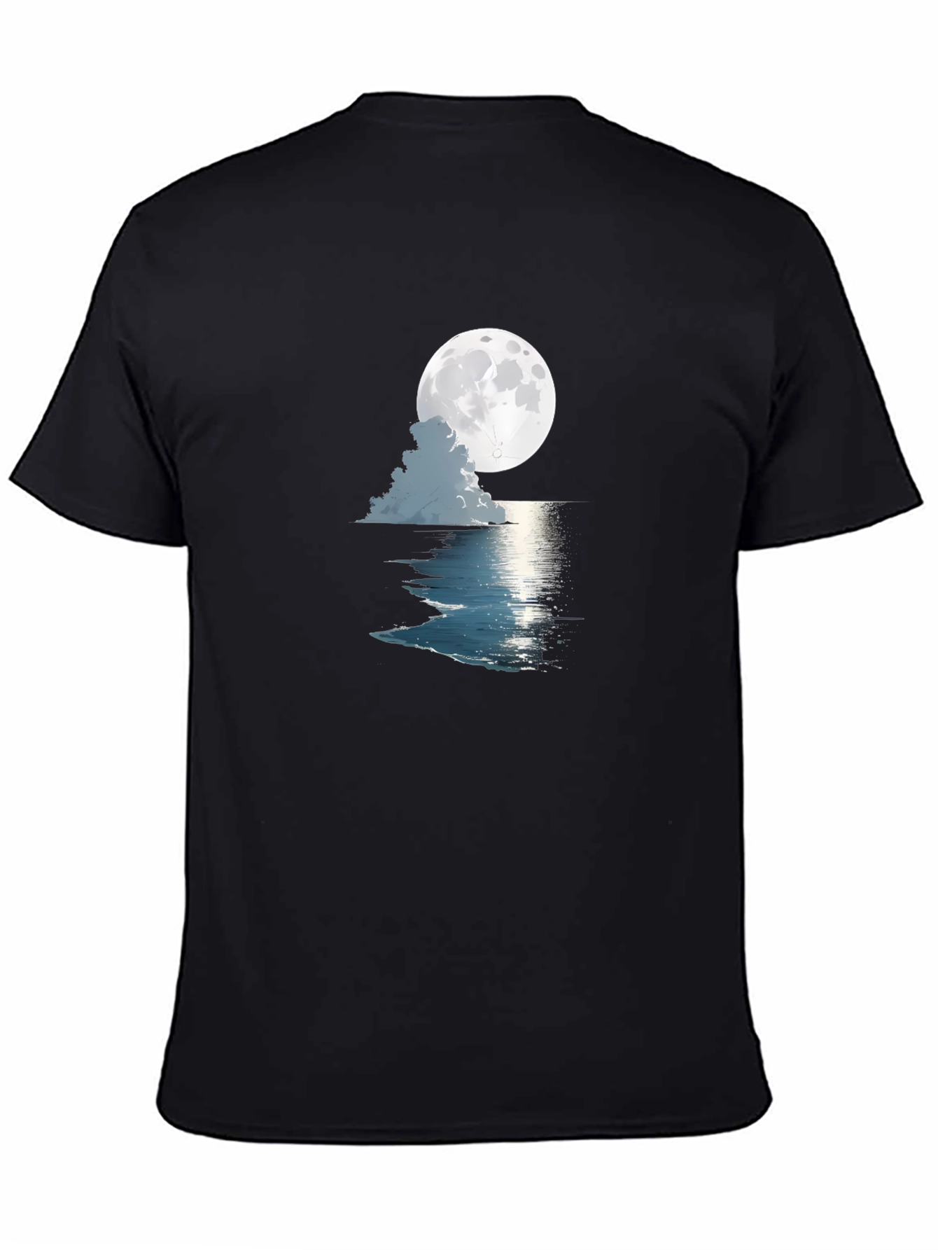 Moonlit Ocean Graphic Tee - Black