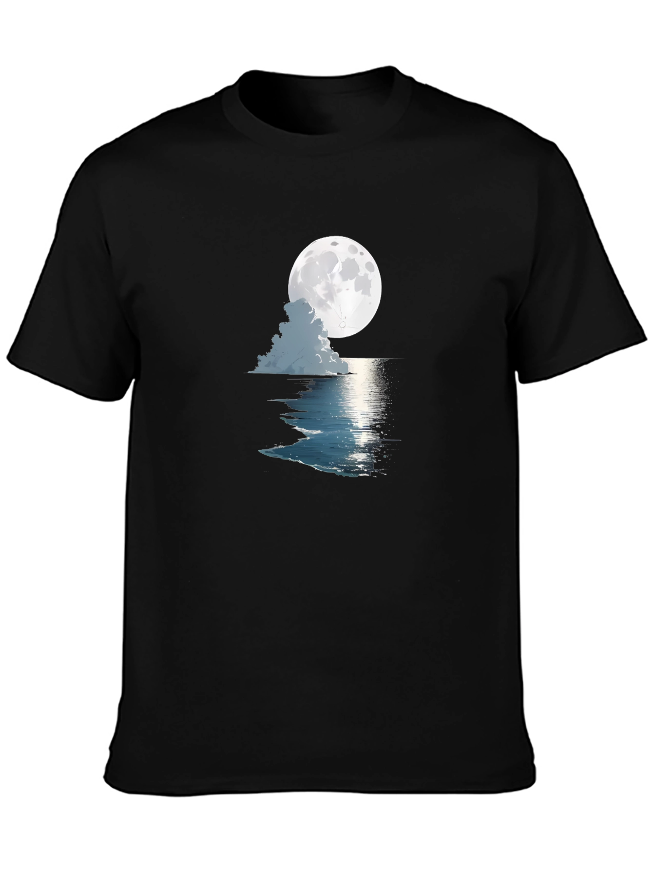 Moonlit Ocean Graphic Tee - Black