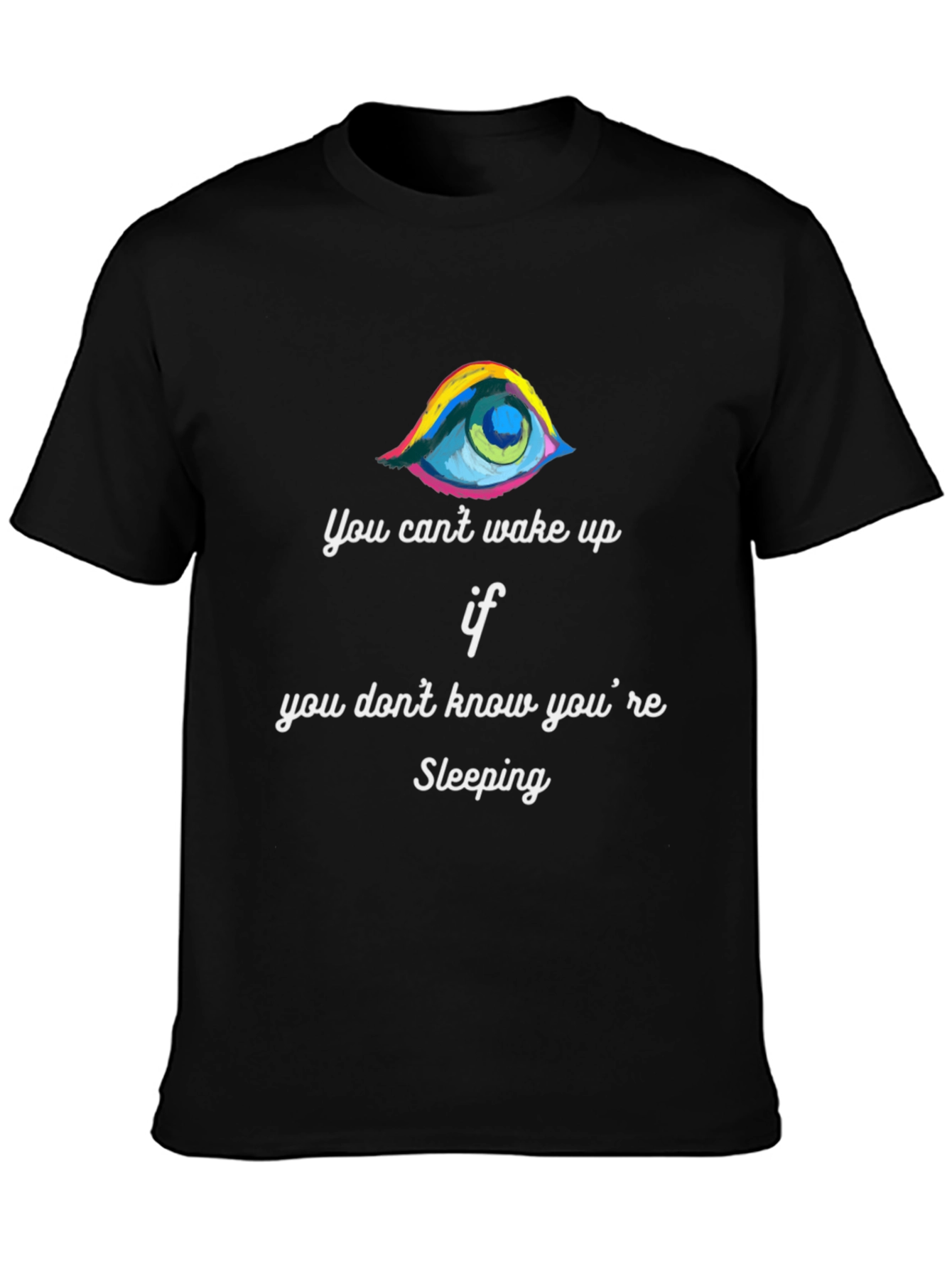 Eye-Catching Sleeping Graphic Tee - Black
