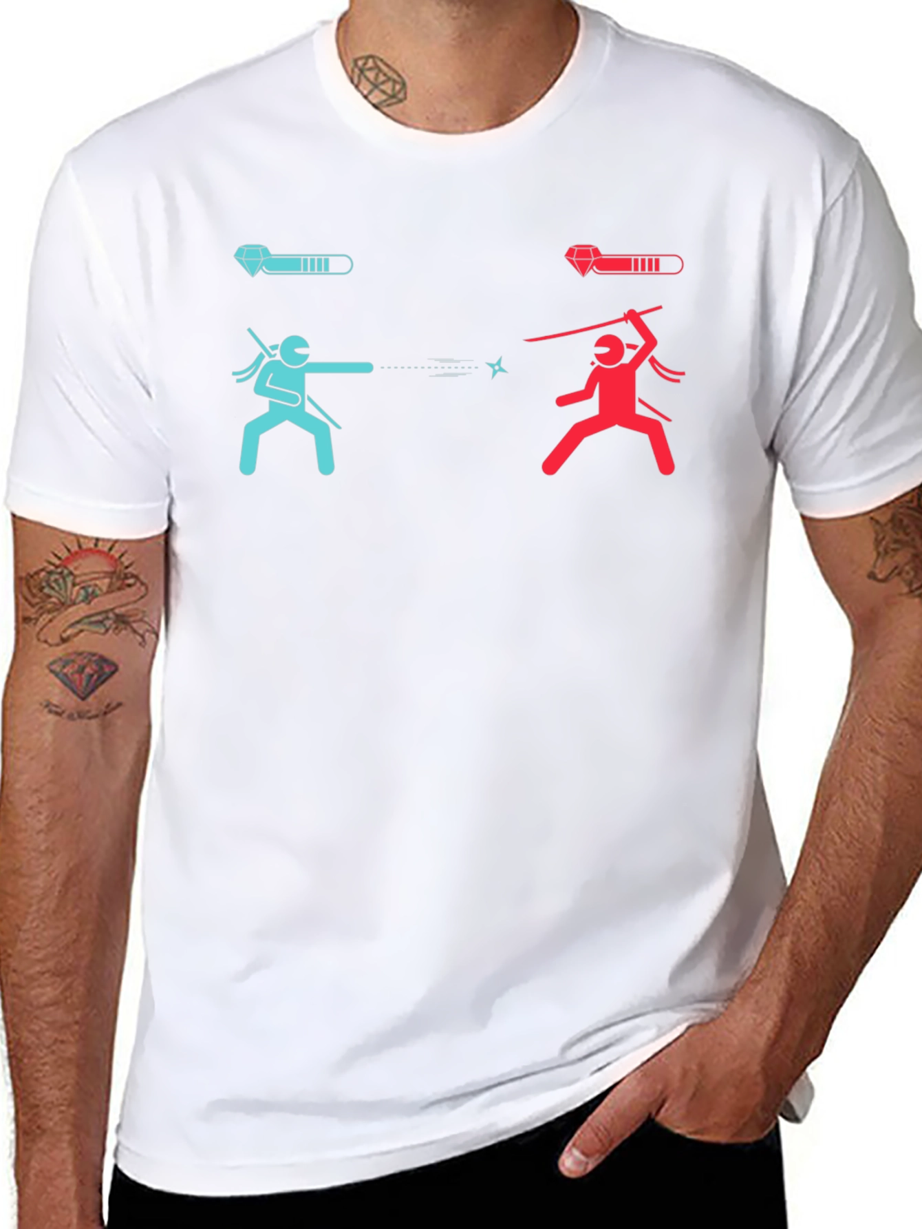 Ninja Battle Black T-Shirt - Level Up Your Style