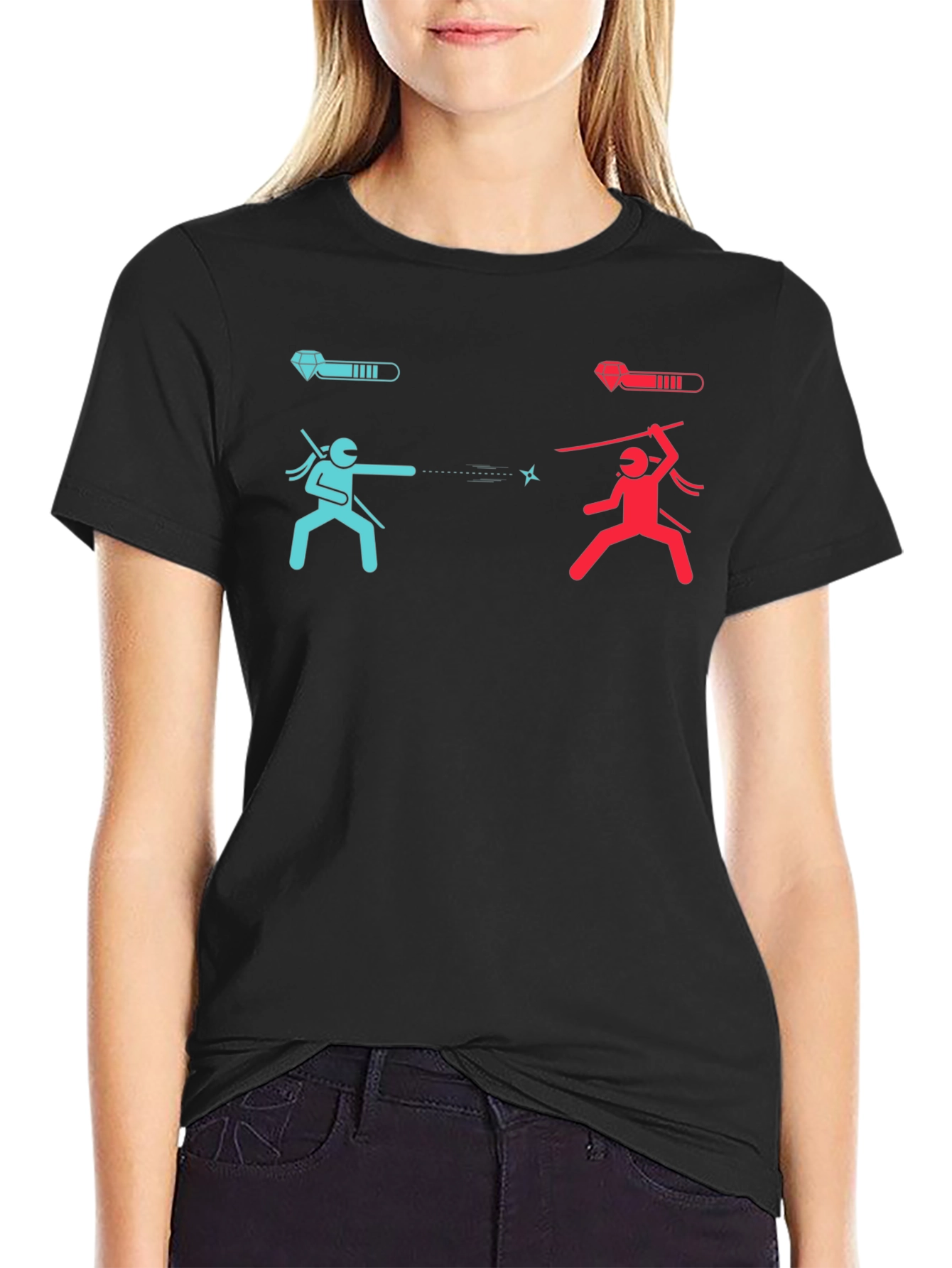 Ninja Battle Black T-Shirt - Level Up Your Style