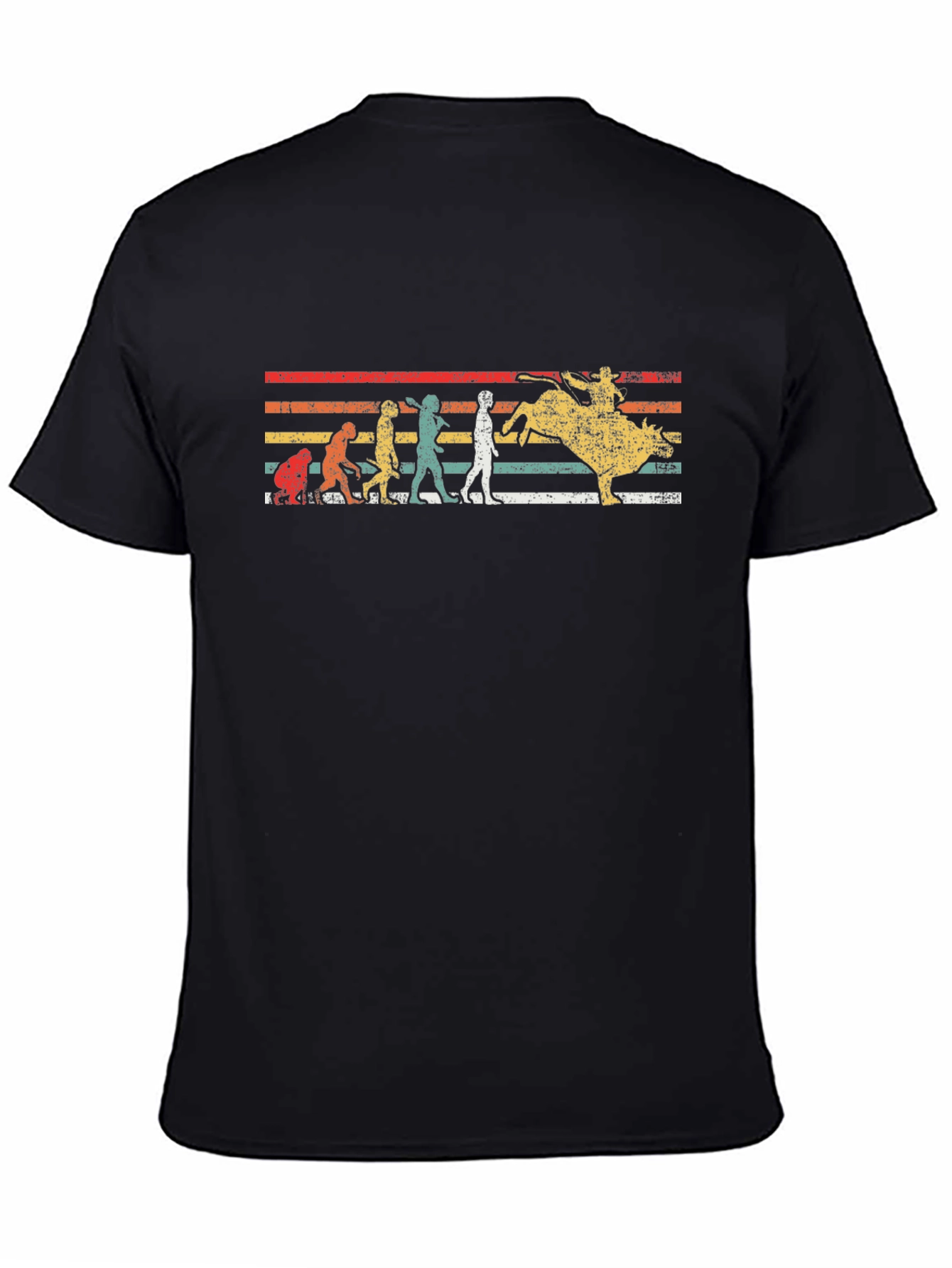 Evolution of Bull Riding T-Shirt Retro Design