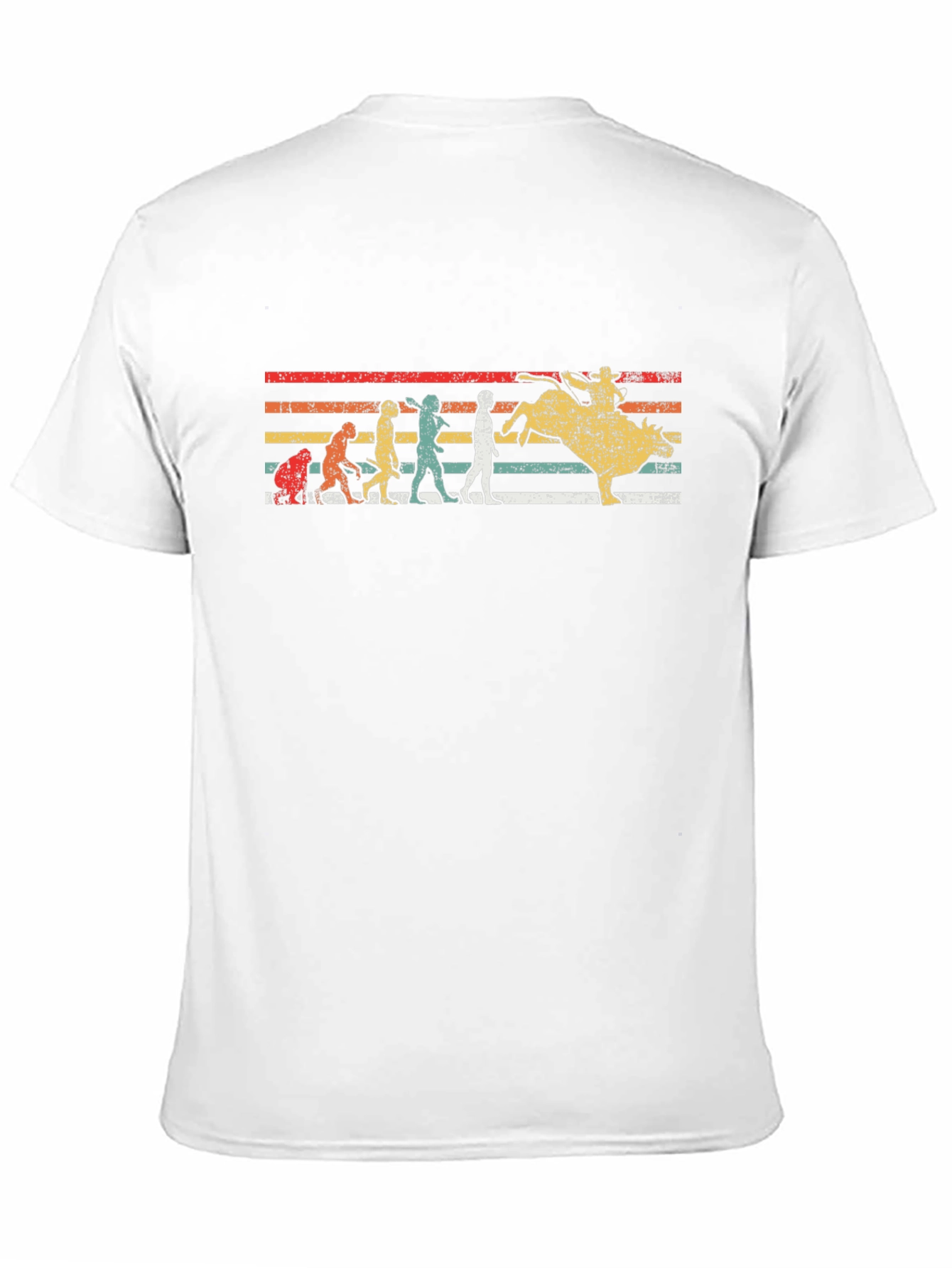 Evolution of Bull Riding T-Shirt Retro Design