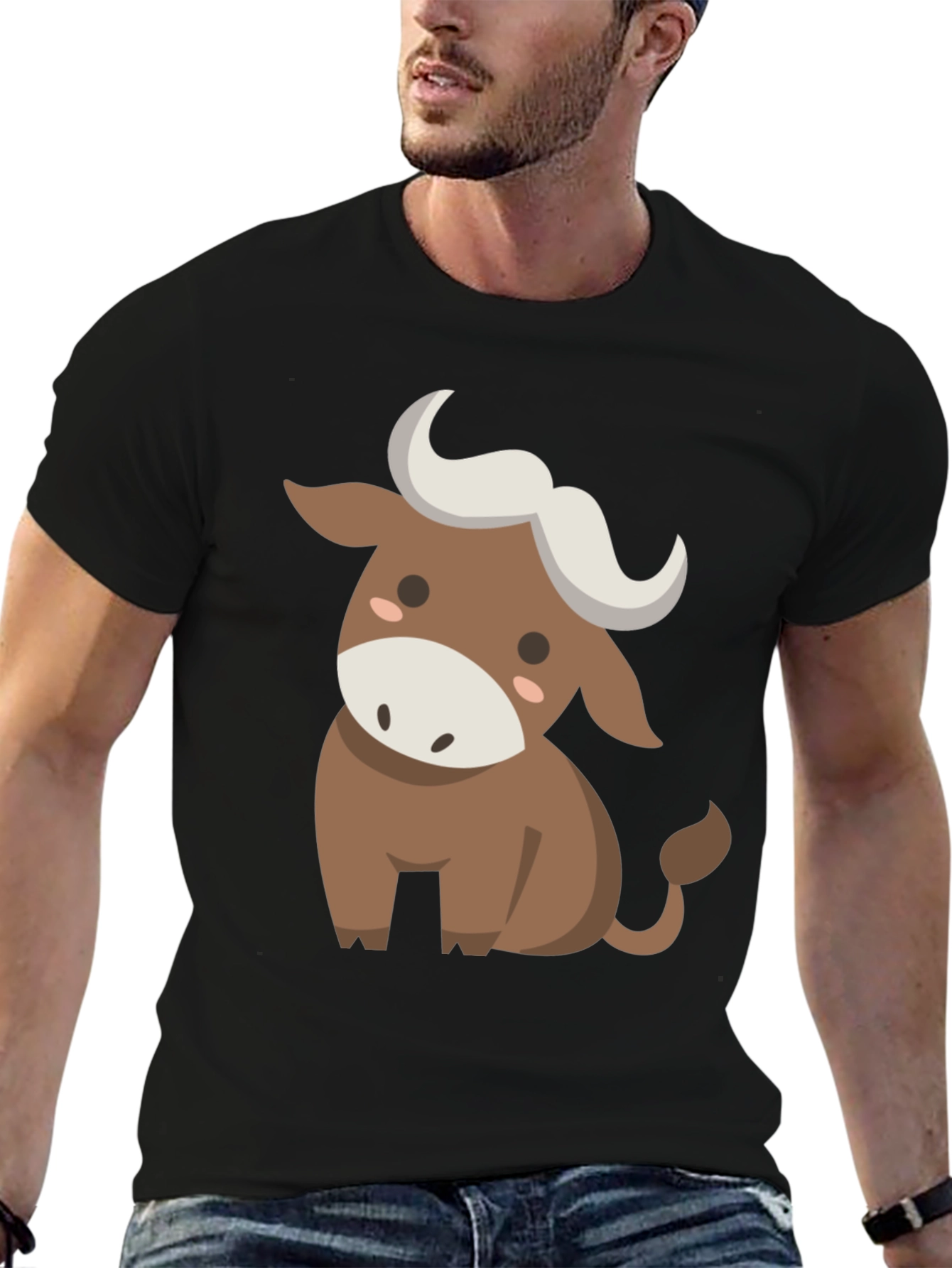 Cute Cartoon Bull Graphic Tee