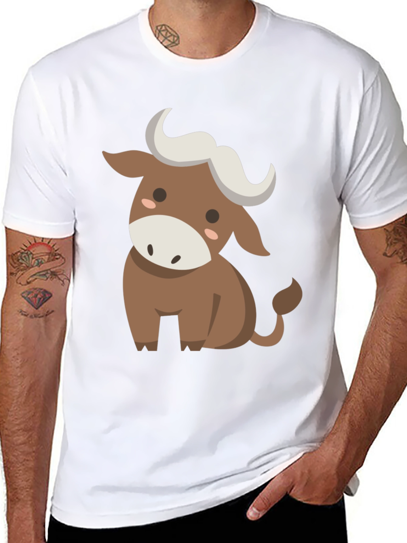 Cute Cartoon Bull Graphic Tee